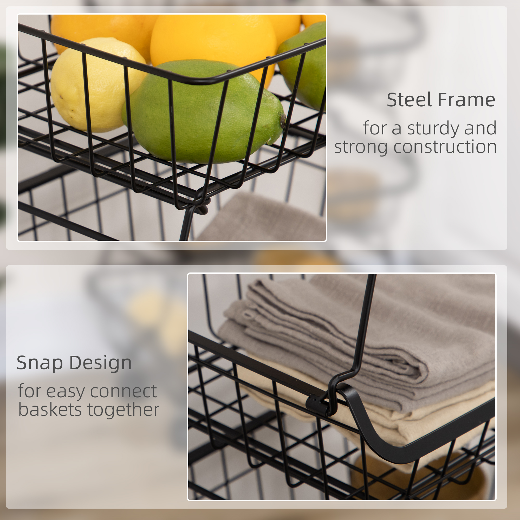 5 Tier Storage Trolley,Stackable Fruit Vegetable Cart For Kitchen,Living — image 5