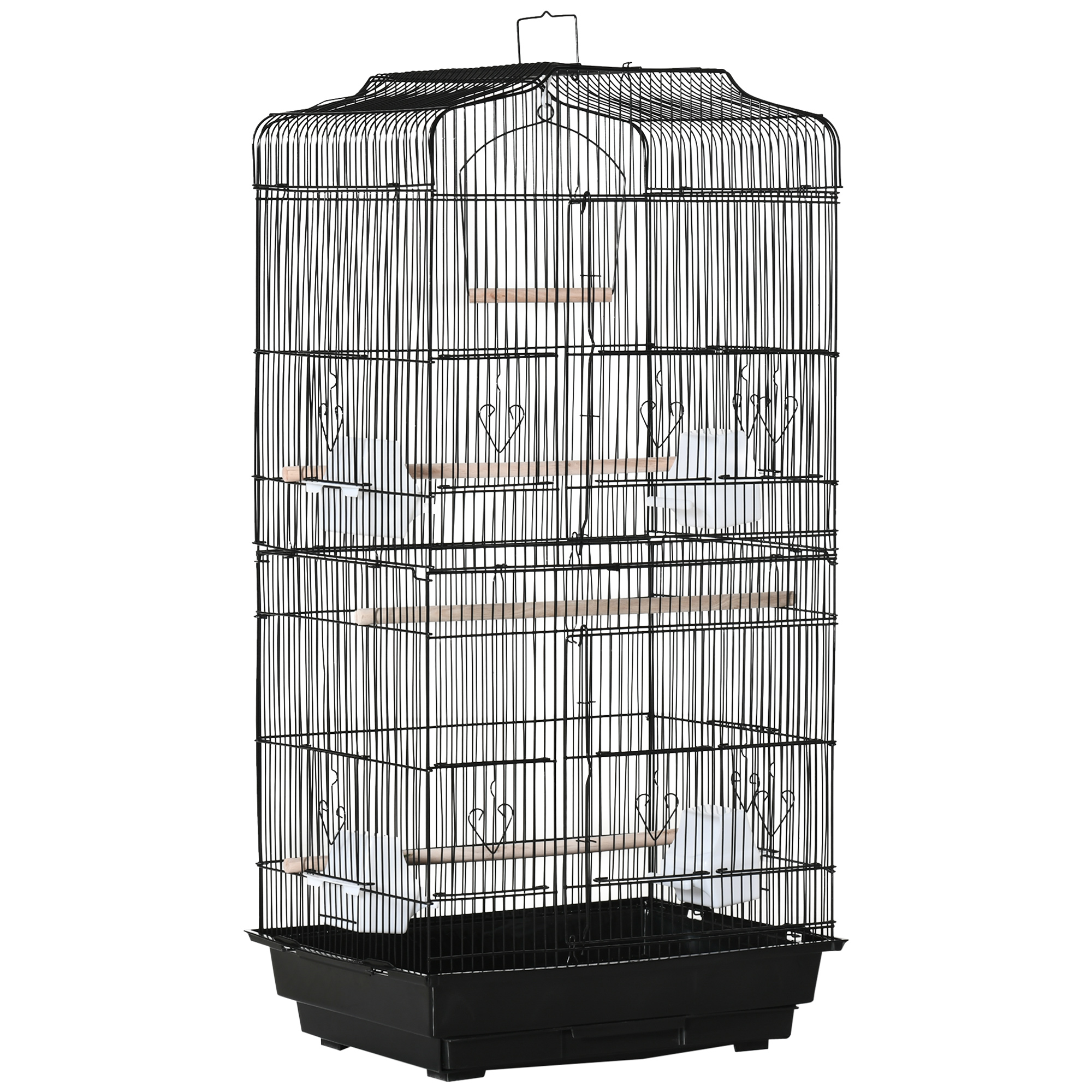 Large Metal Bird Cage With Stand,Perches,Food Bowls,Swing,for Budgies,Parakeets,Black detail photo 11