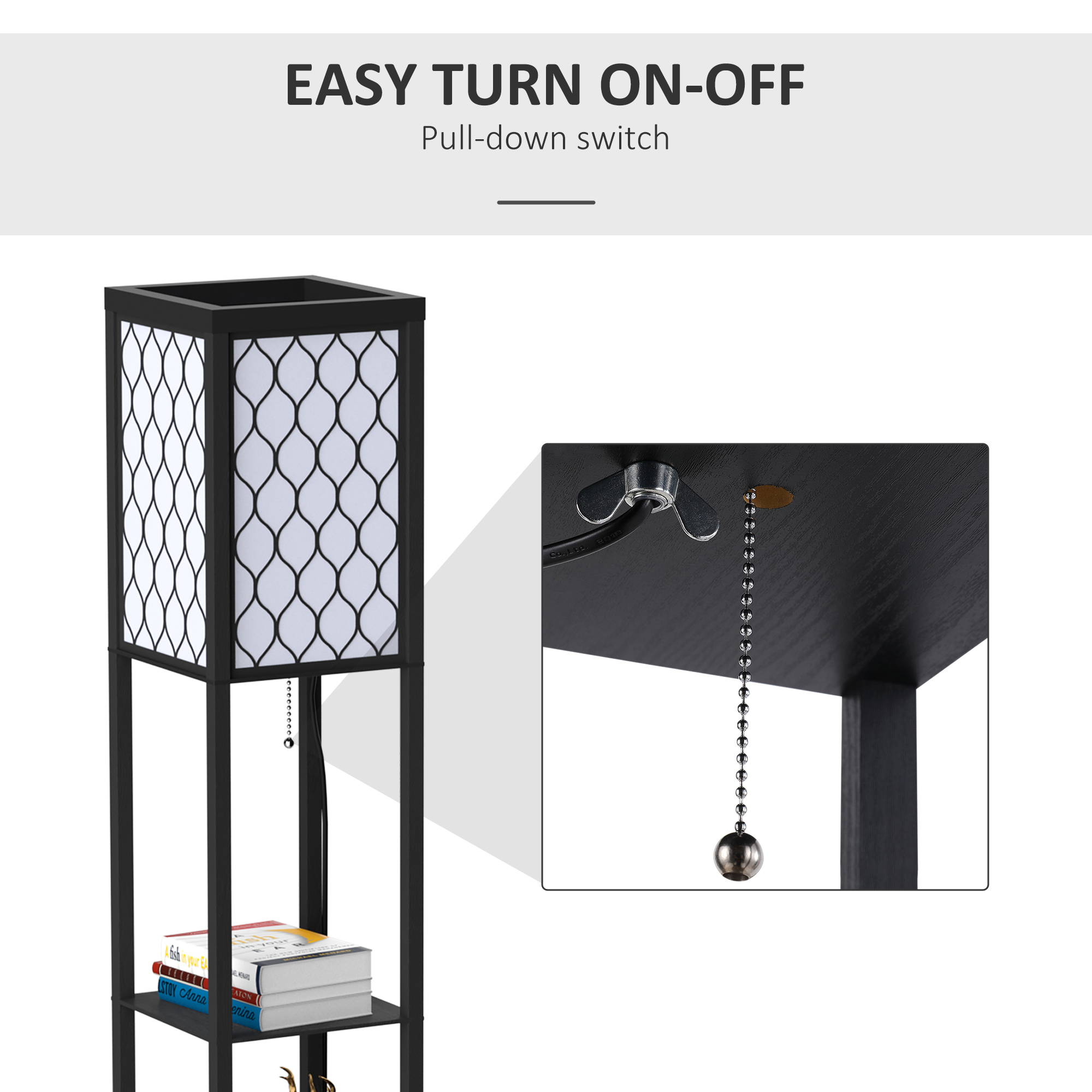 Three-Shelf Standing Lamp-Black — image 2