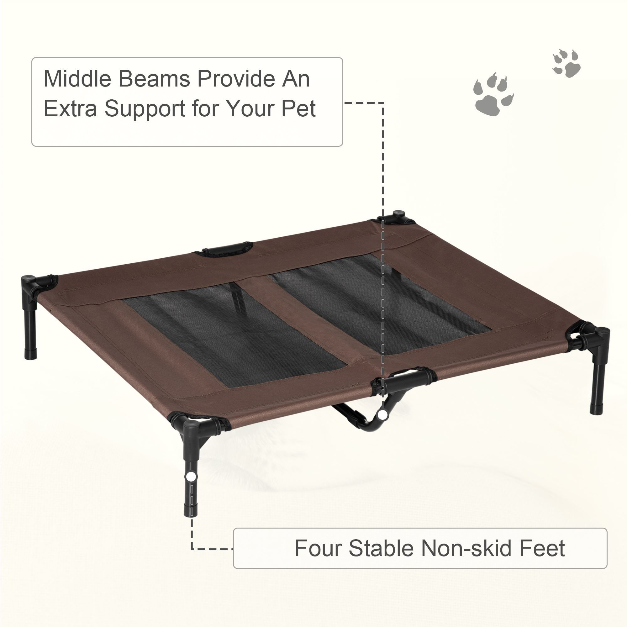 Large Raised Dog Bed Cat Elevated Lifted Cooling Portable Camping Basket — image 2