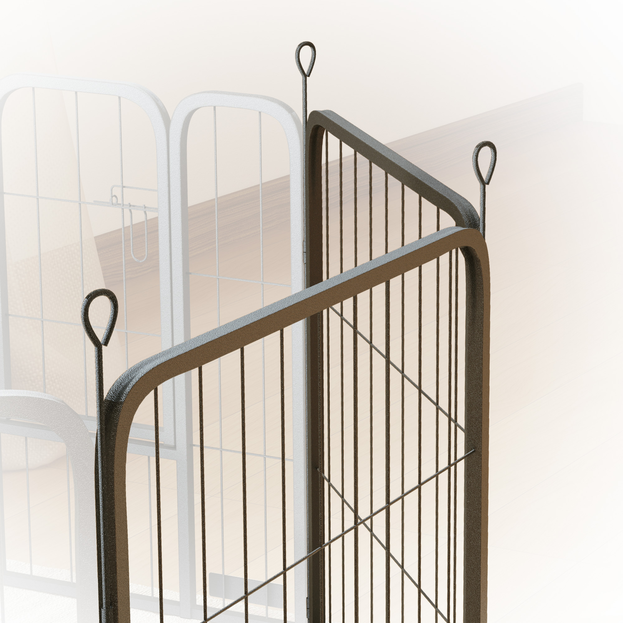 Two-Piece Dog Pen Expansion Pack For Small Dogs,60cm Tall Animal With Three — image 2