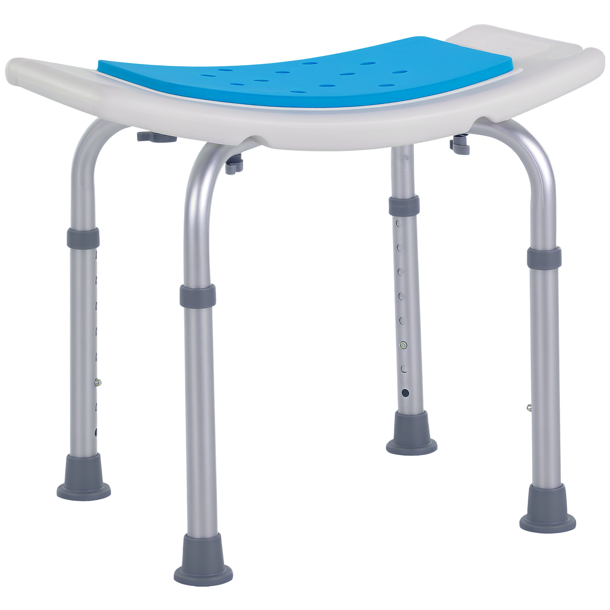 Shower Chair,Adjustable Height Stool With Aluminium Frame And Non-Slip