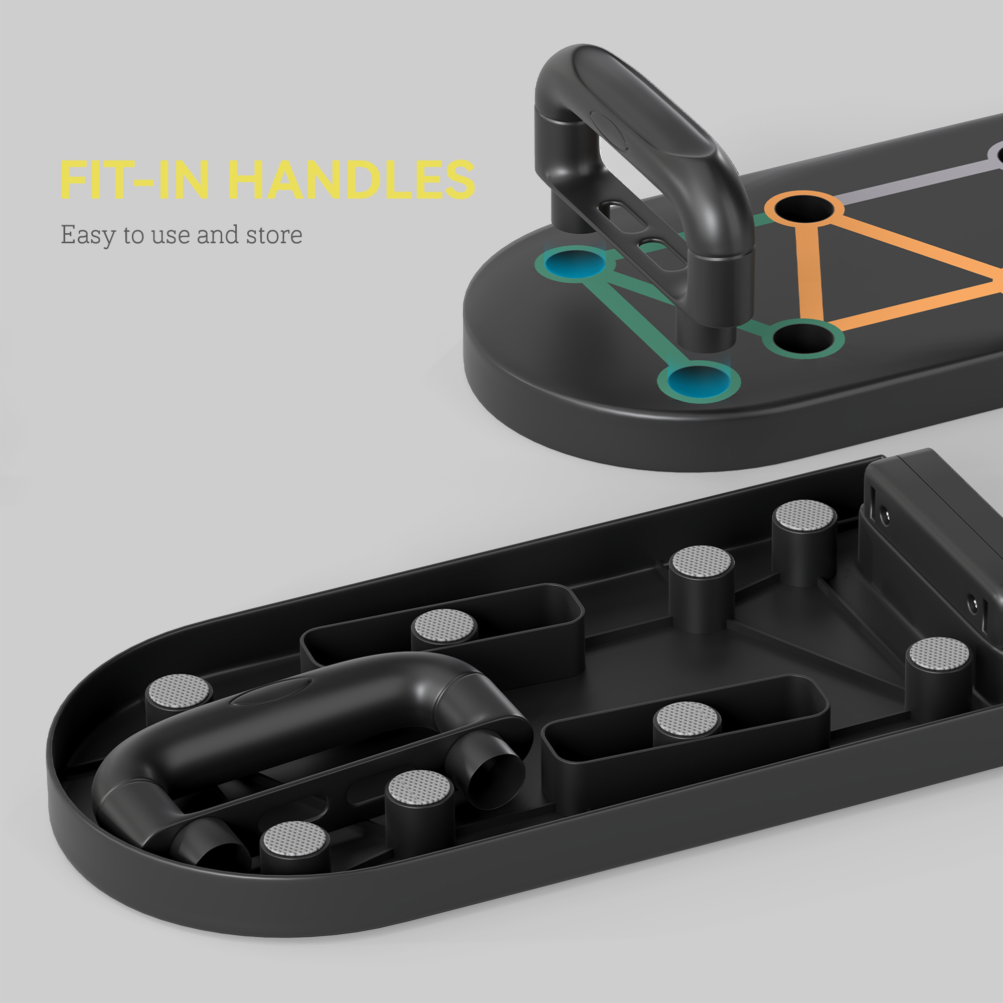 Foldable Push Up Board With Non-Slip Pads,for Chest,Arms,Shoulders,Black — image 3