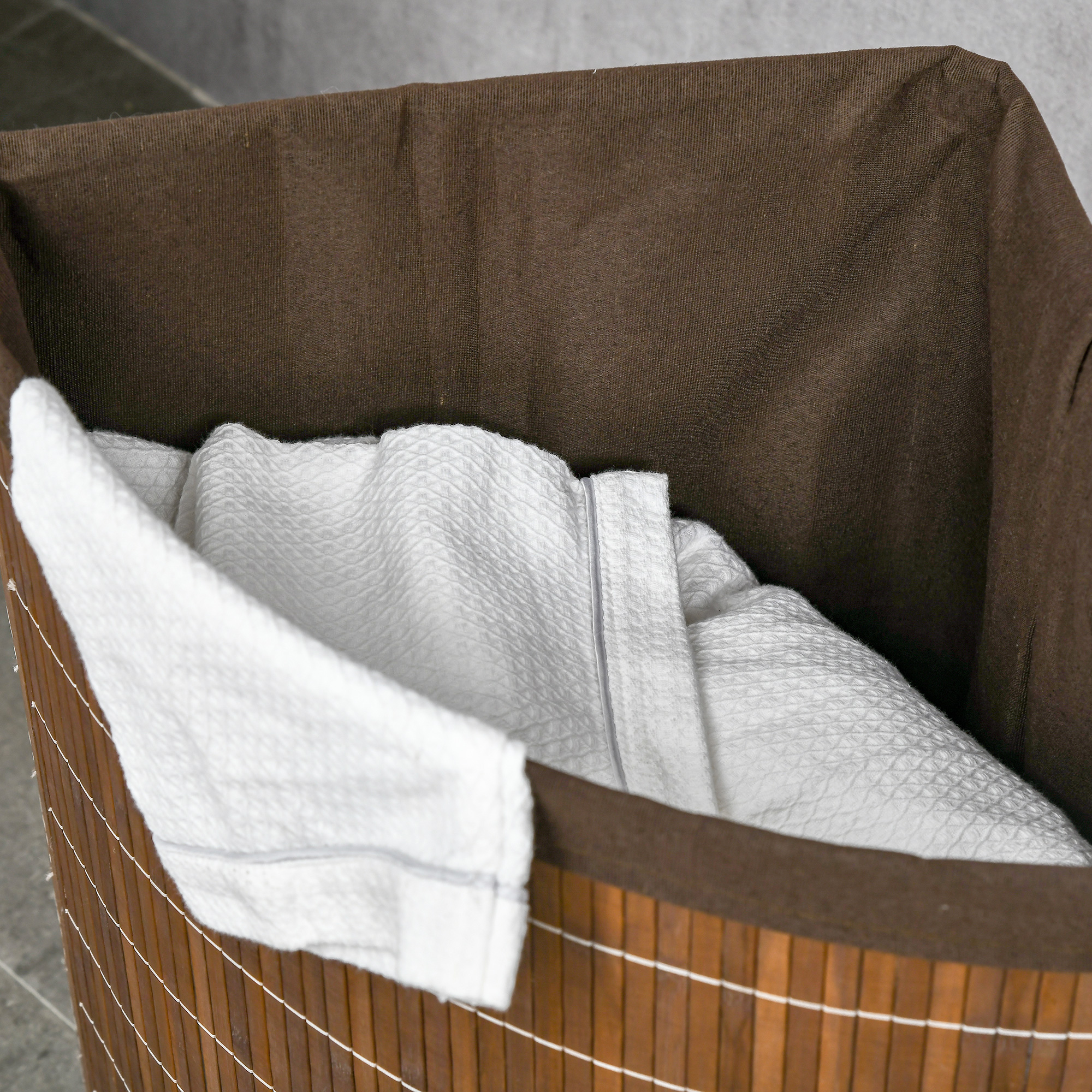 Bamboo Laundry Basket With Lid,55 Litres Laundry Hamper