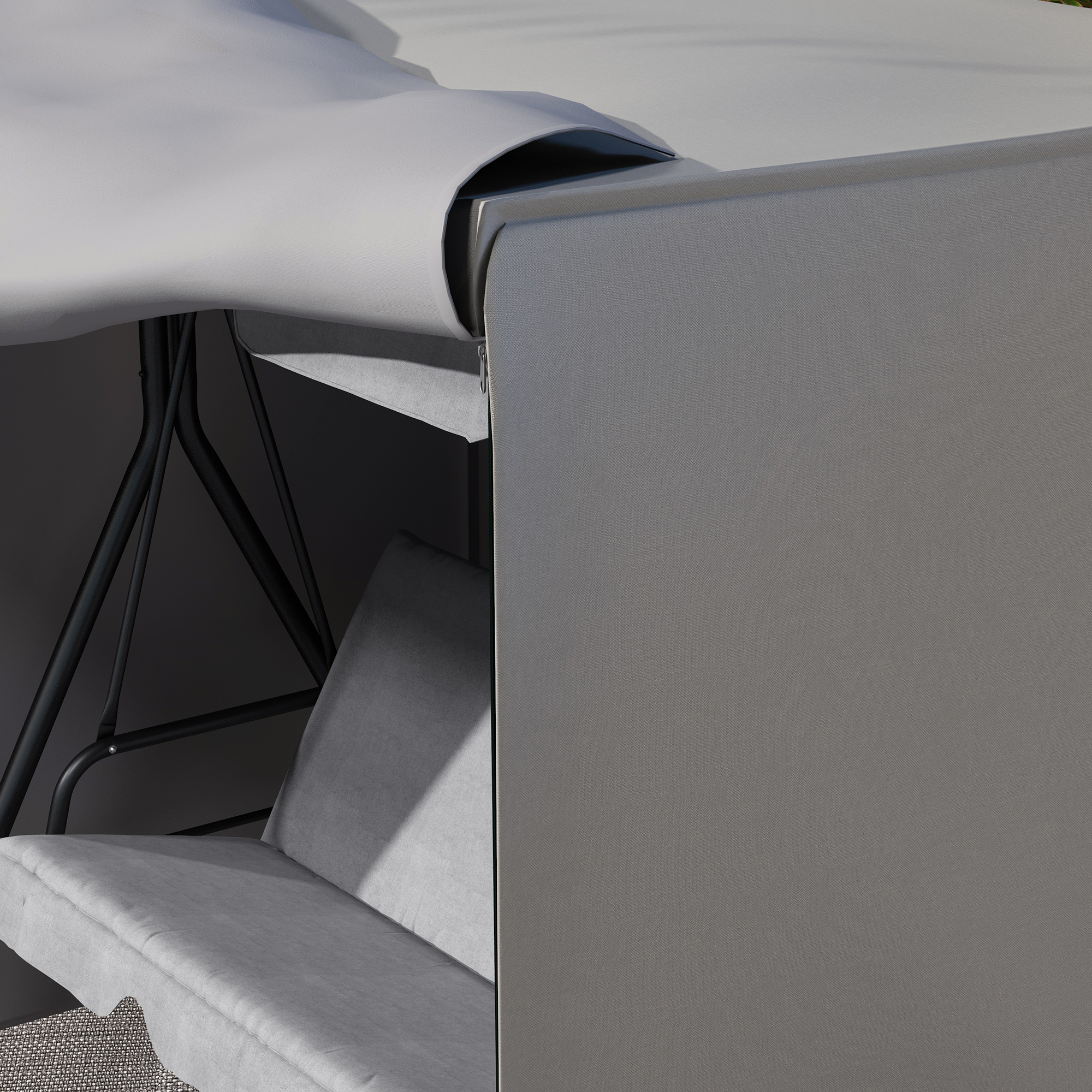 152 X 177cm Three-Seater Swing Chair Protective Cover Light Grey — image 2