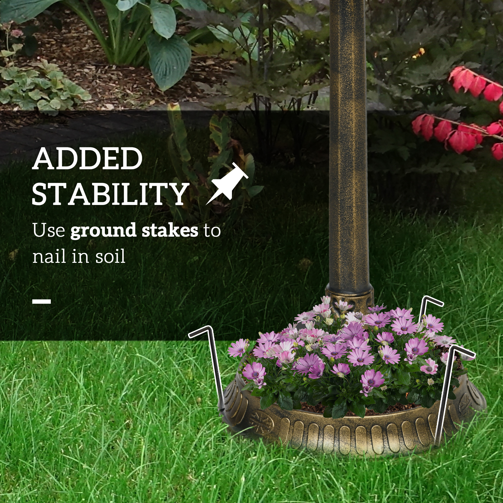 Outsunny 72cm Tall Antique Bird Bath For Garden,Vintage