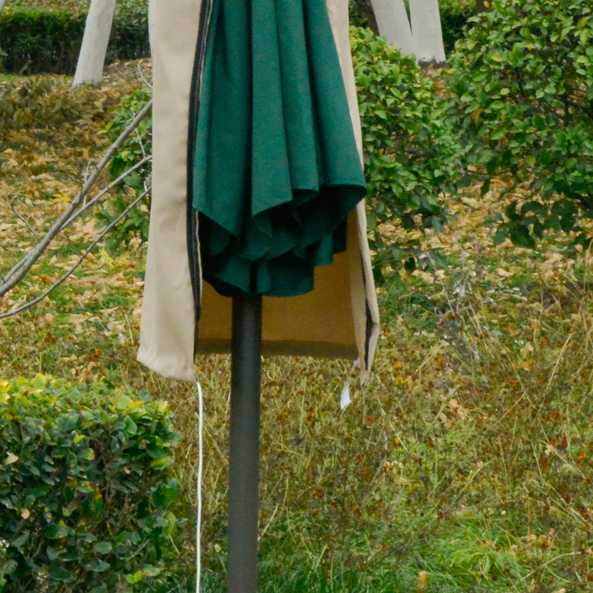 Garden Parasol Cover With Rod,Zipper,Khaki — image 5