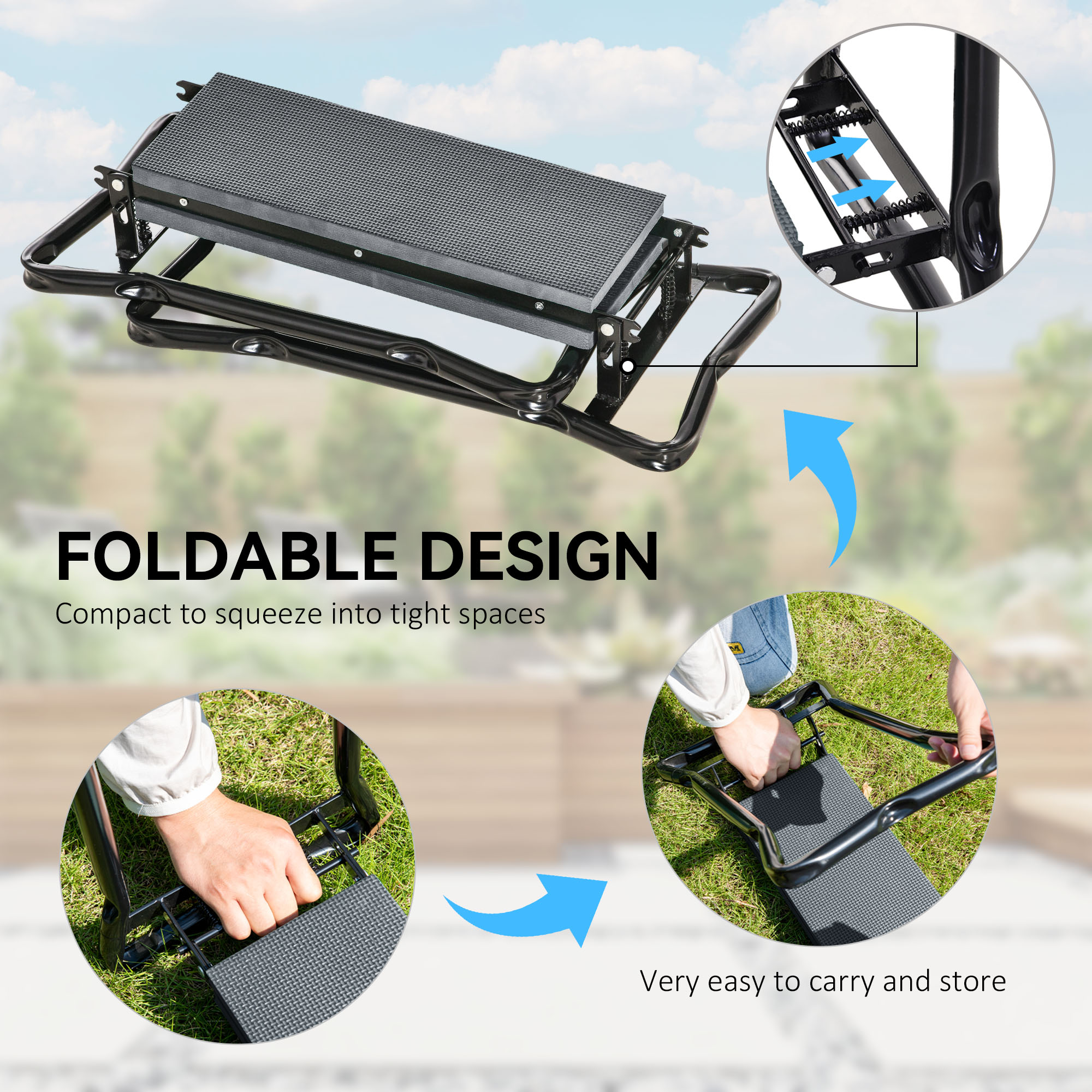 2 in 1 garden kneeler seat kneeling pad support bench