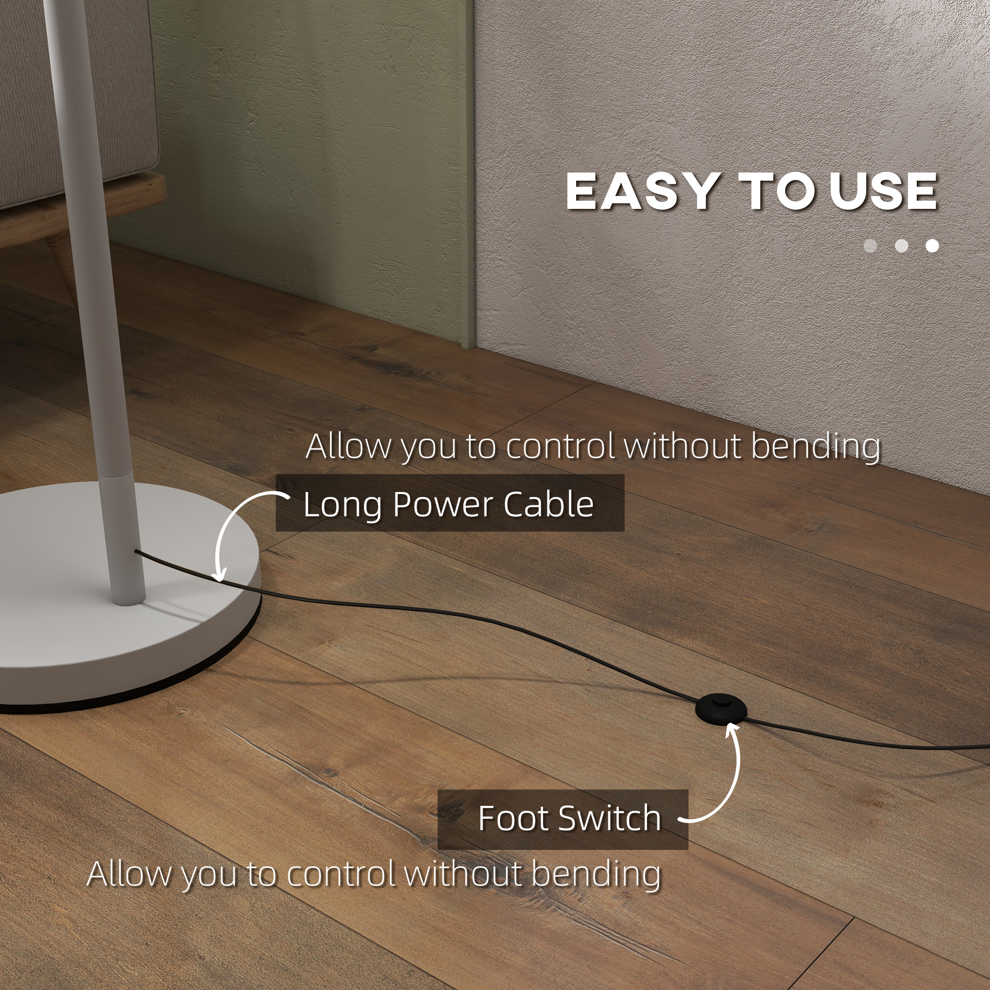 Metal Frame Floor Lamp With 350 Degree Rotating Lampshade,for Living Room — image 2