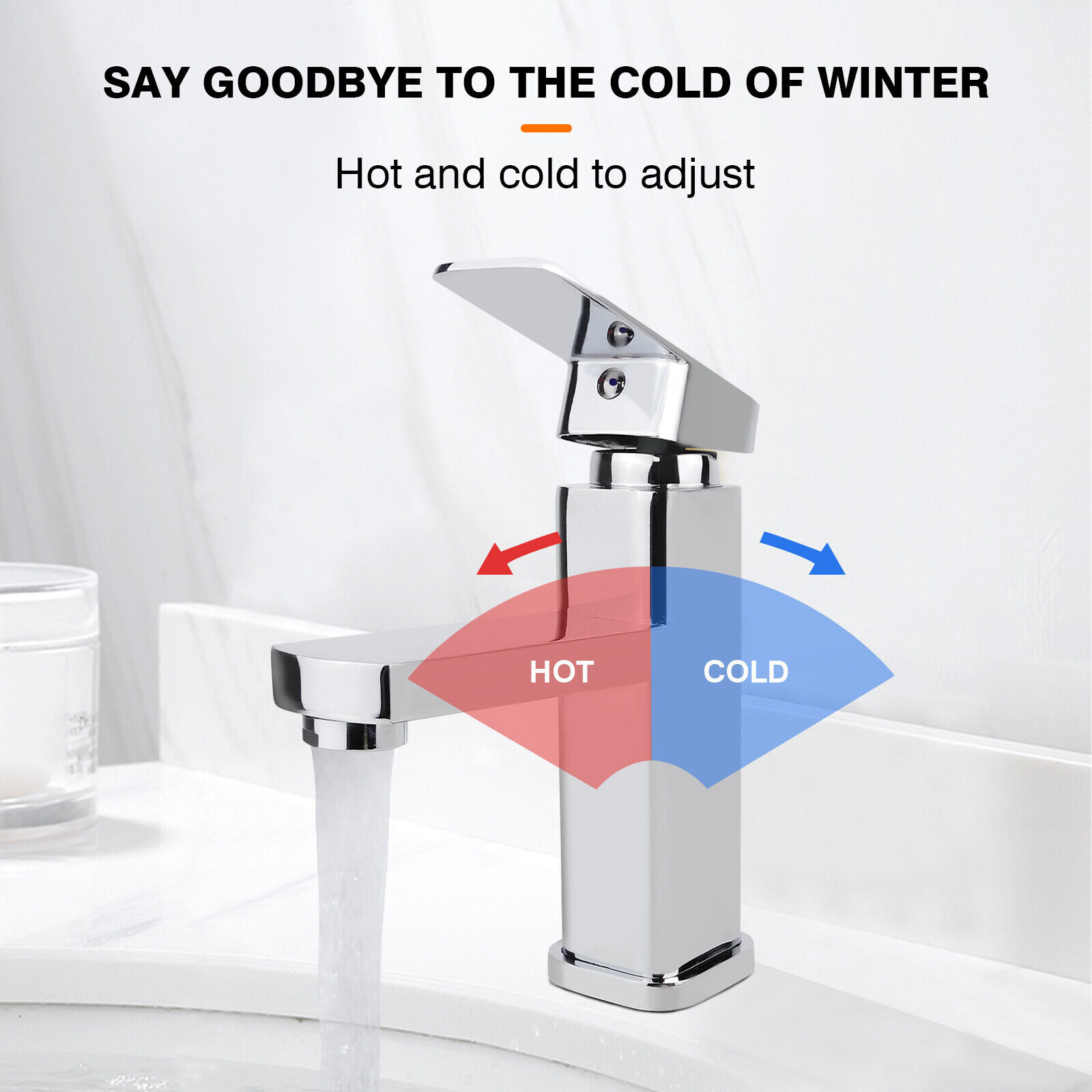 Waterfall Bathroom Sink Tap Cloakroom Basin Mixer Chrome Mono Faucet + Waste Set — image 3
