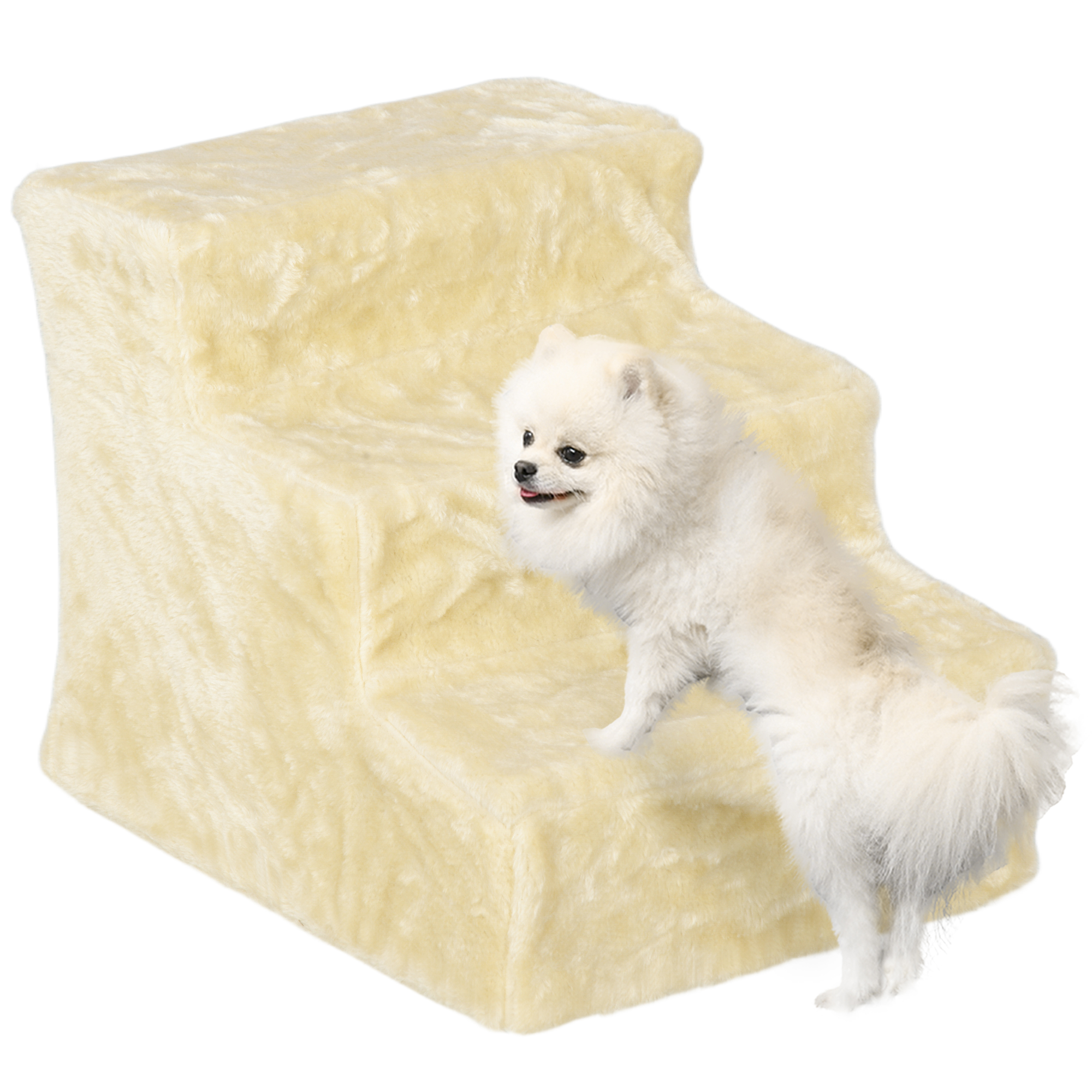 Three-Step Dog Stairs,with Washable Plush Cover,for High Bed Sofa,Dog Stairs — image 3