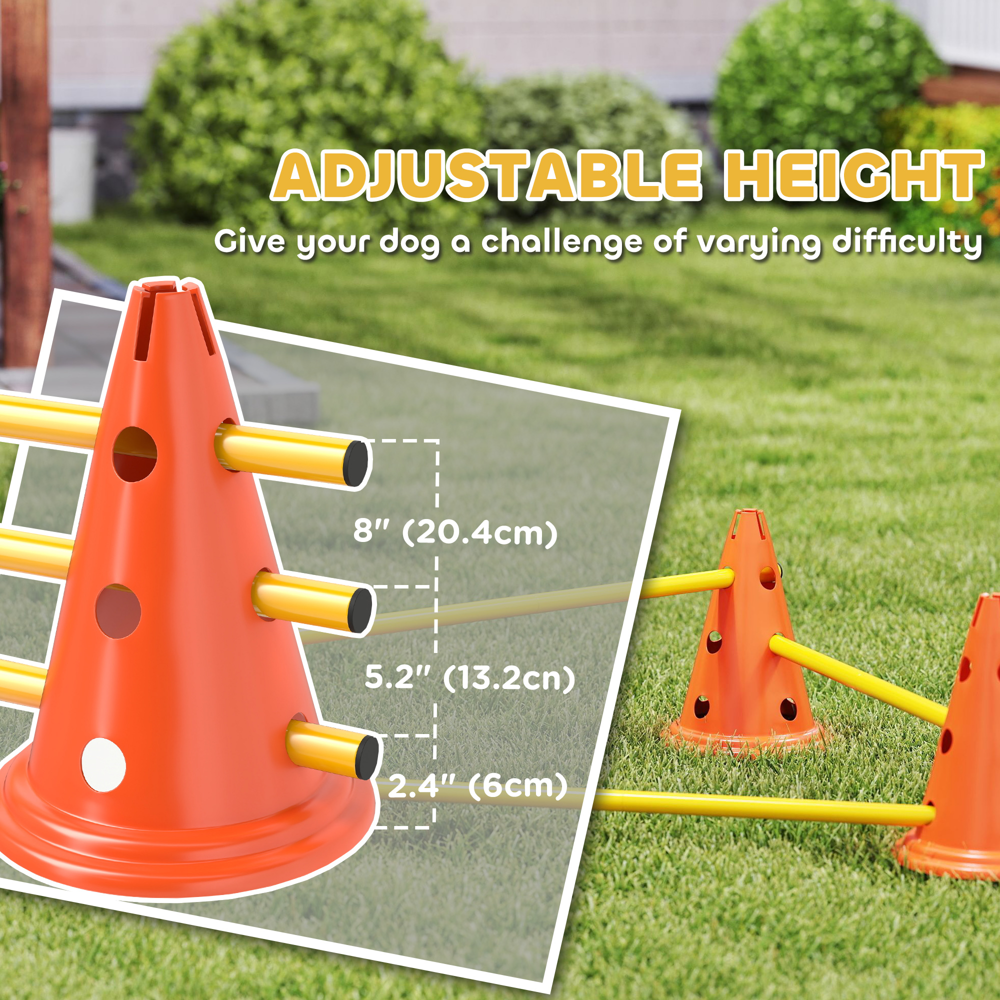 Dog Agility Equipment Set Of Six Cones,Six Poles With Carry Bag,Three-Piece — image 2