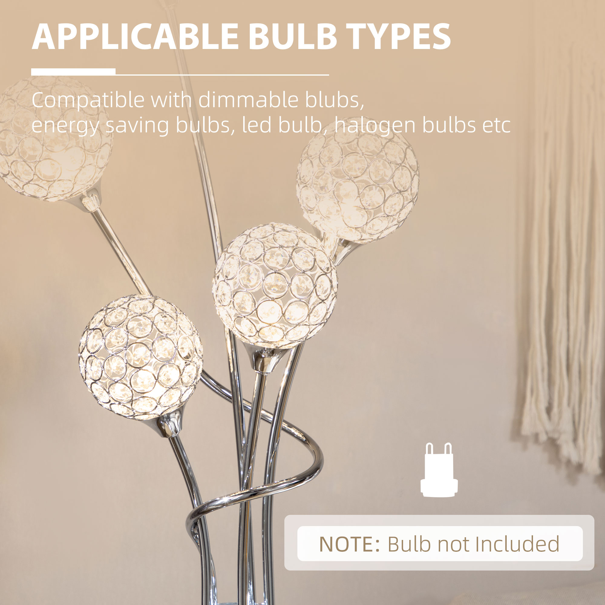 Floor Lamps For Living Room Bedroom With 5 Light,Modern Upright Standing