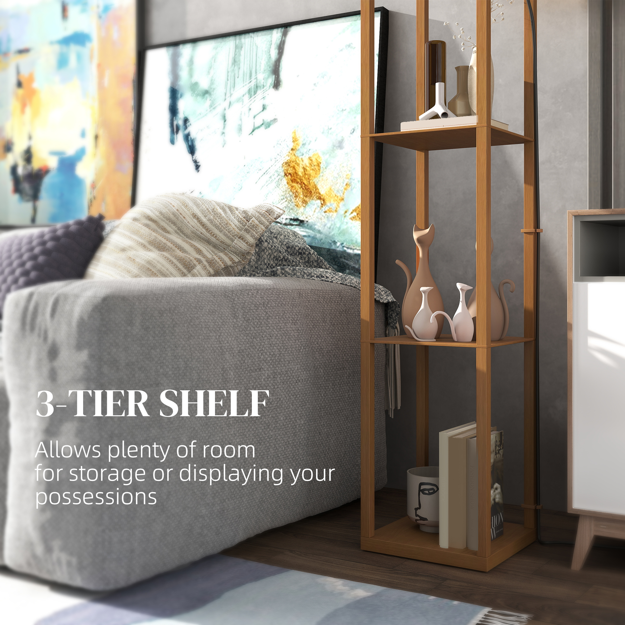 Three-Shelf Standing Lamp-Natural — image 4