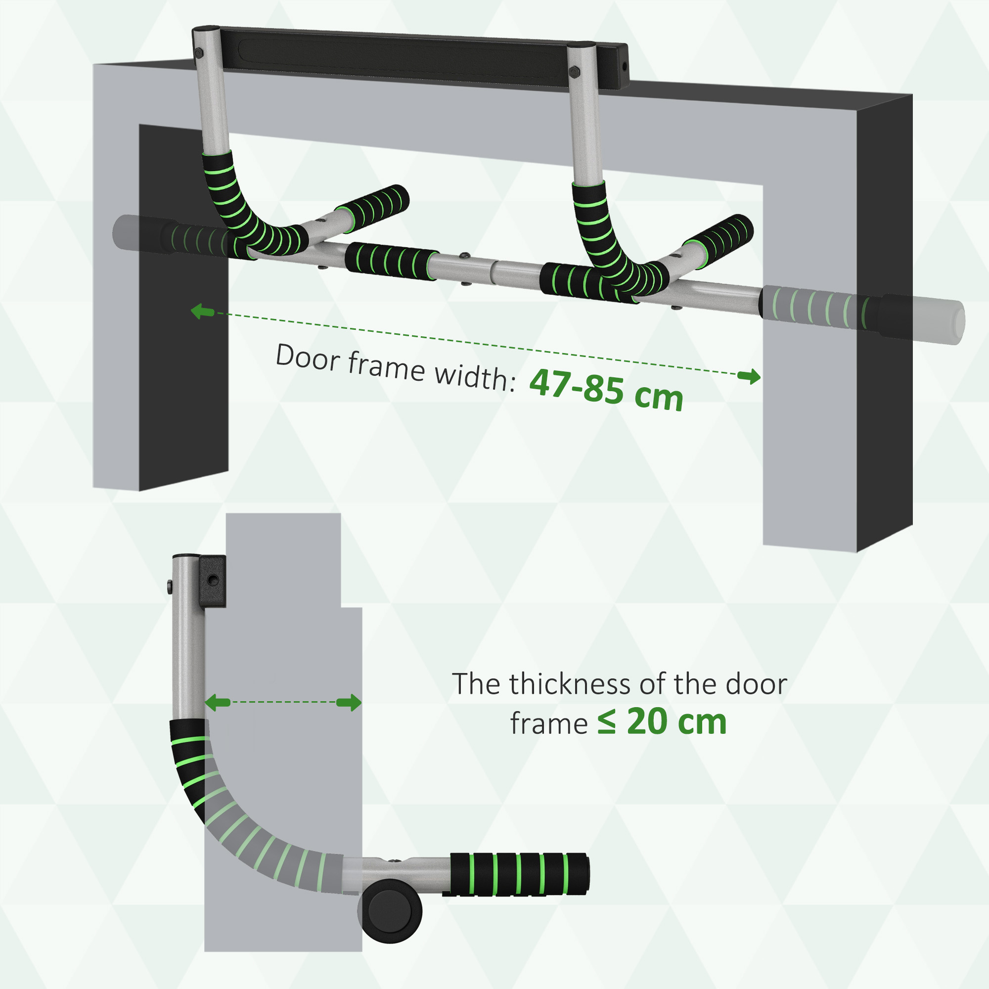 Doorway Pull Up Bar,Door Frame Chin Up Push Up Bar For Home Gym Upper Body — image 3