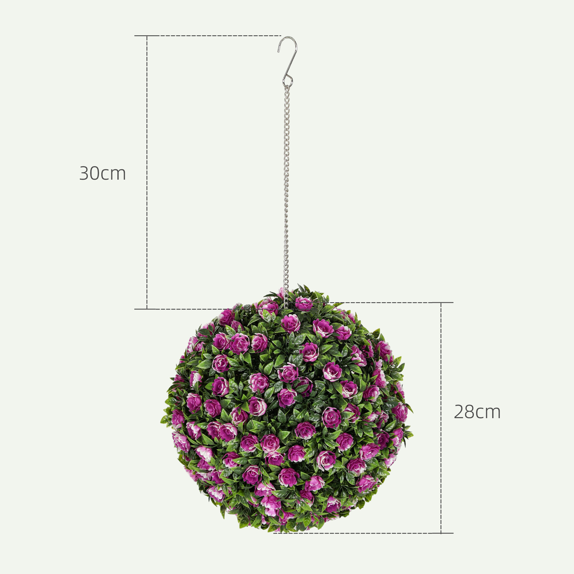 Set Of 2 Decorative Artificial Plants,UV-protected Plant Topiary Rose — image 5