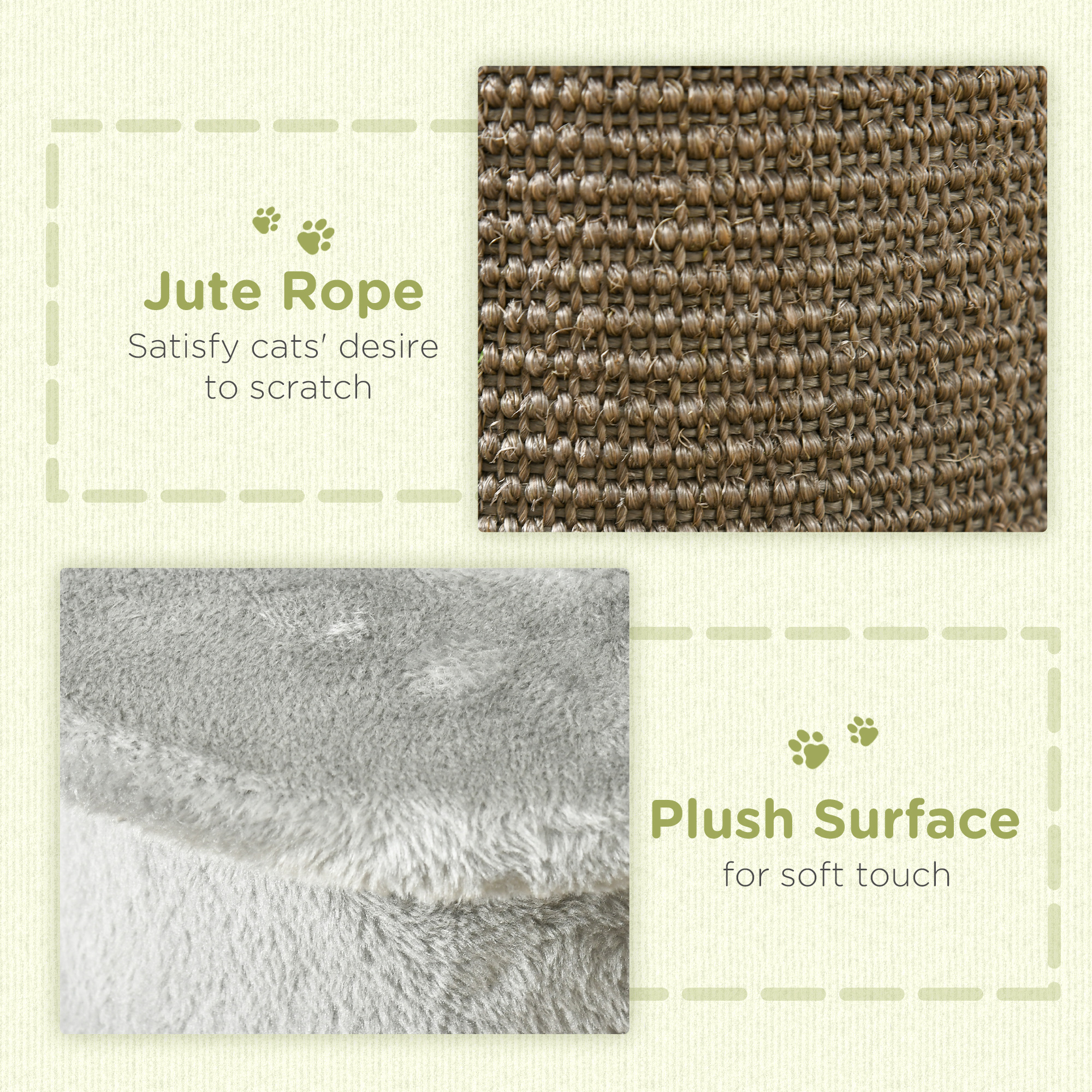 58cm Cat Scratching Post,with Covered Plush,Play Balls,for Corner Walls-Grey — image 2