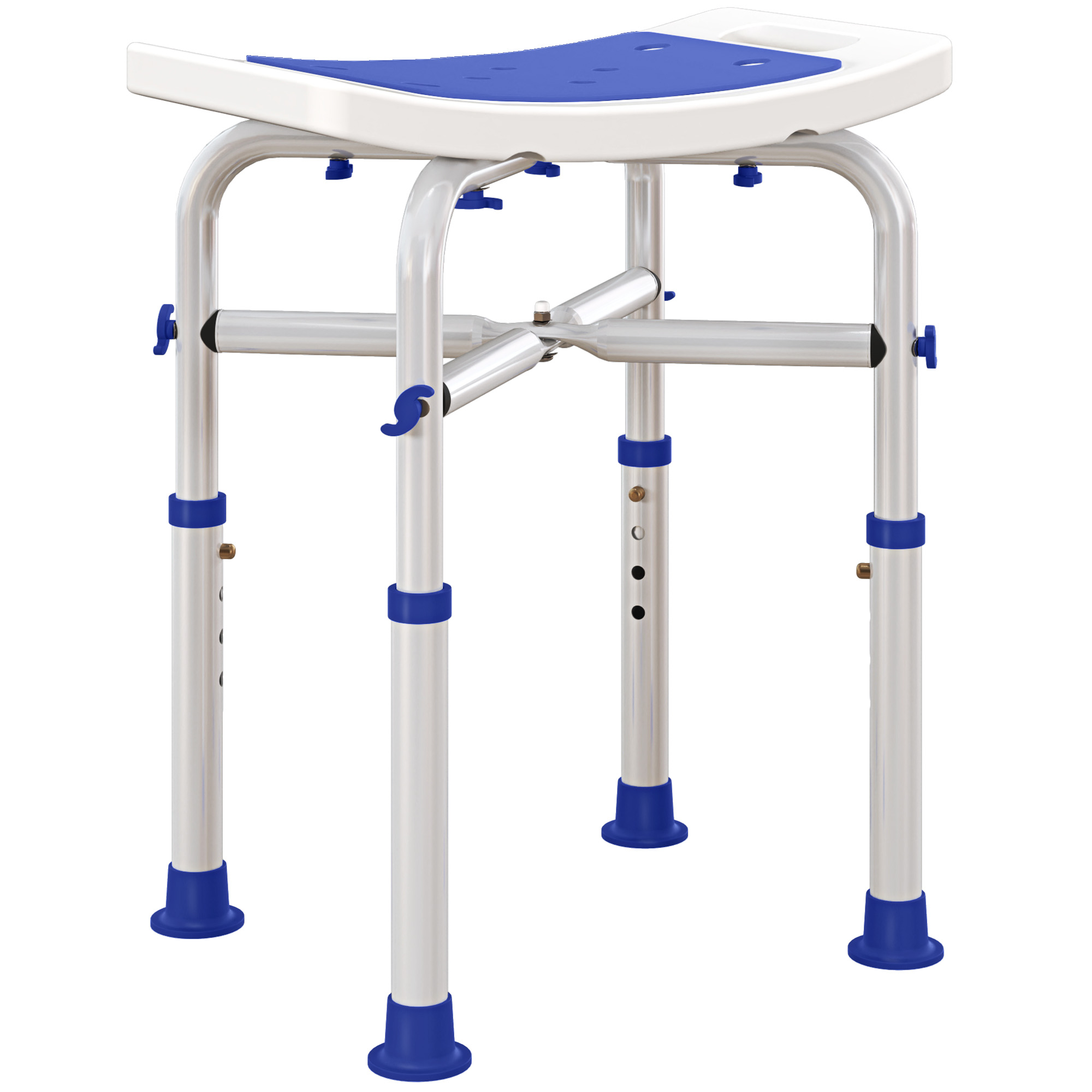 44-51.5cm Aluminium Frame Shower/Bath Stool-White — image 3