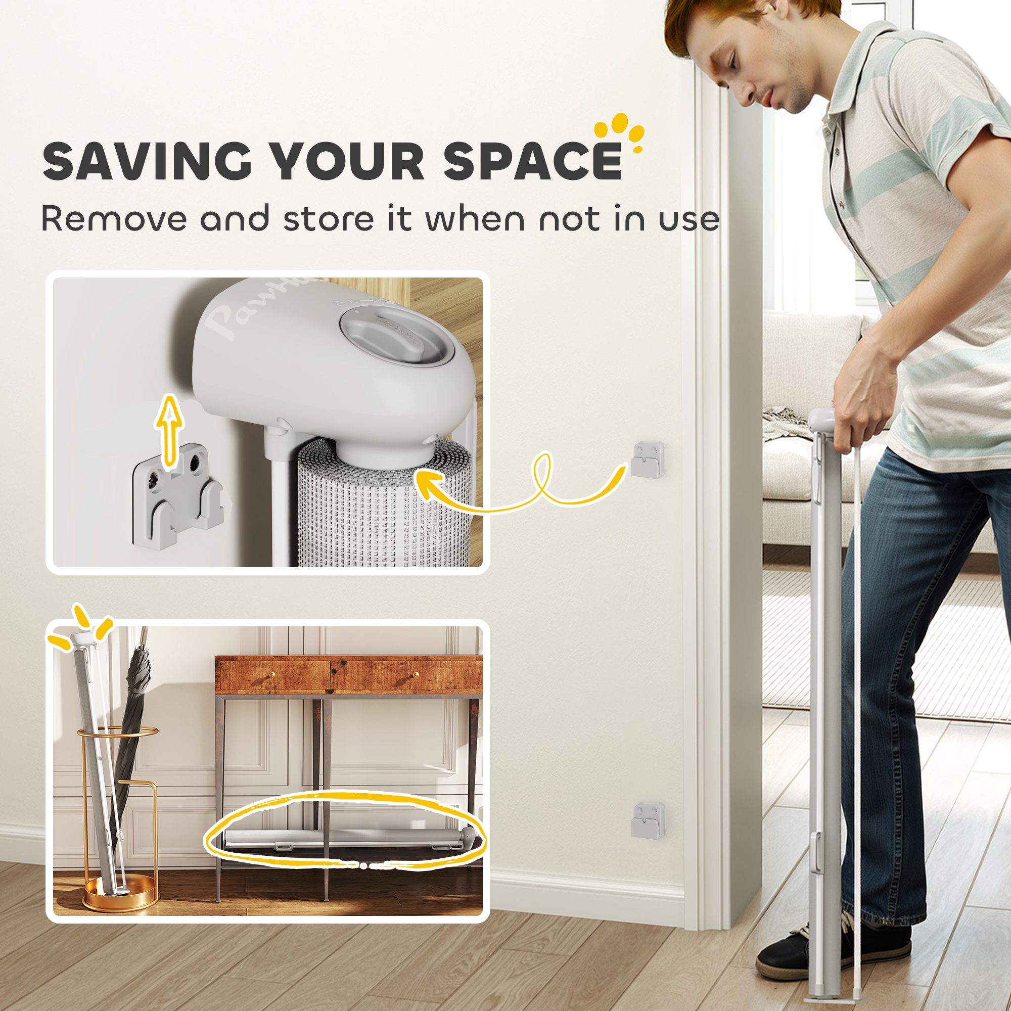 Retractable Stair Gate Extends Up To 180 Cm Wide,Dog — image 3
