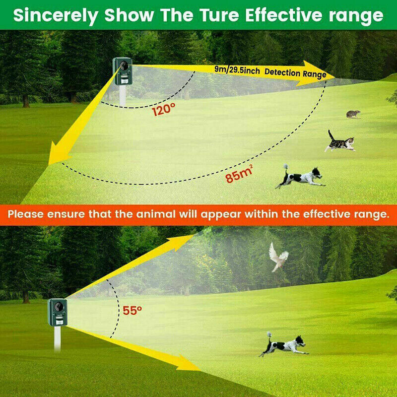 Battery ultrasonic garden deterrent repeller animal bird