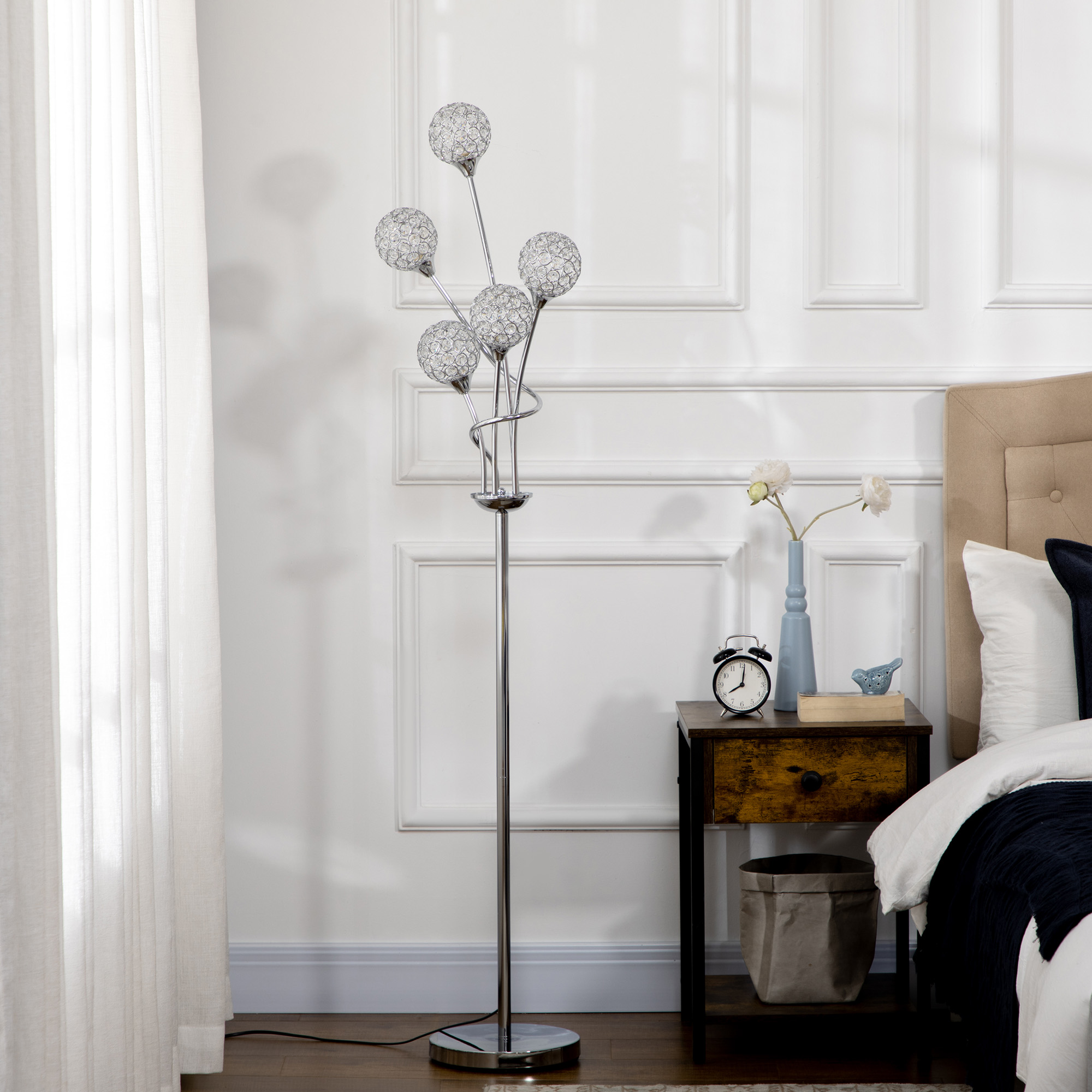 Floor Lamps For Living Room Bedroom With 5 Light,Modern Upright Standing — image 3