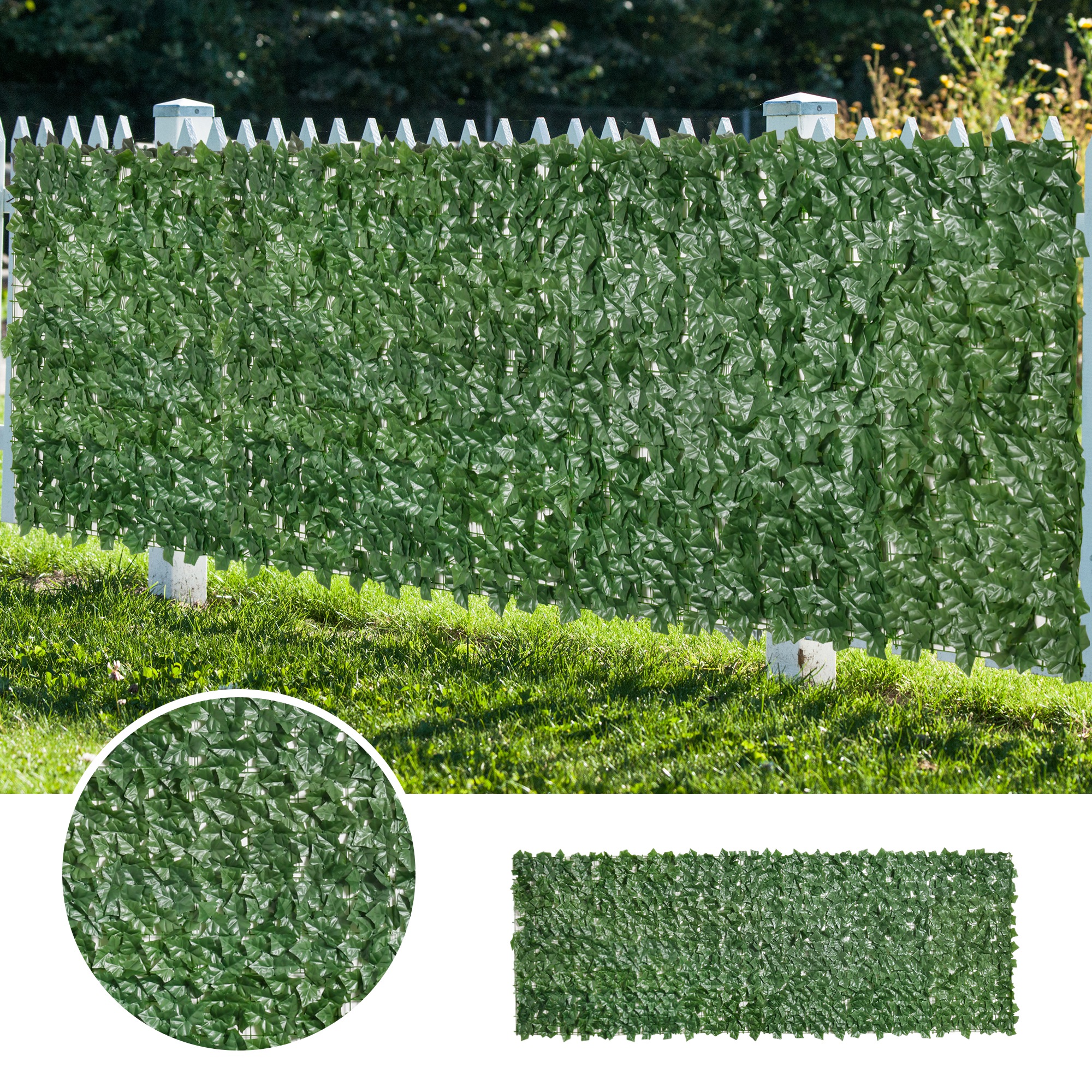 Set Of Two 300 Cm Artificial Leaf Hedges — image 2