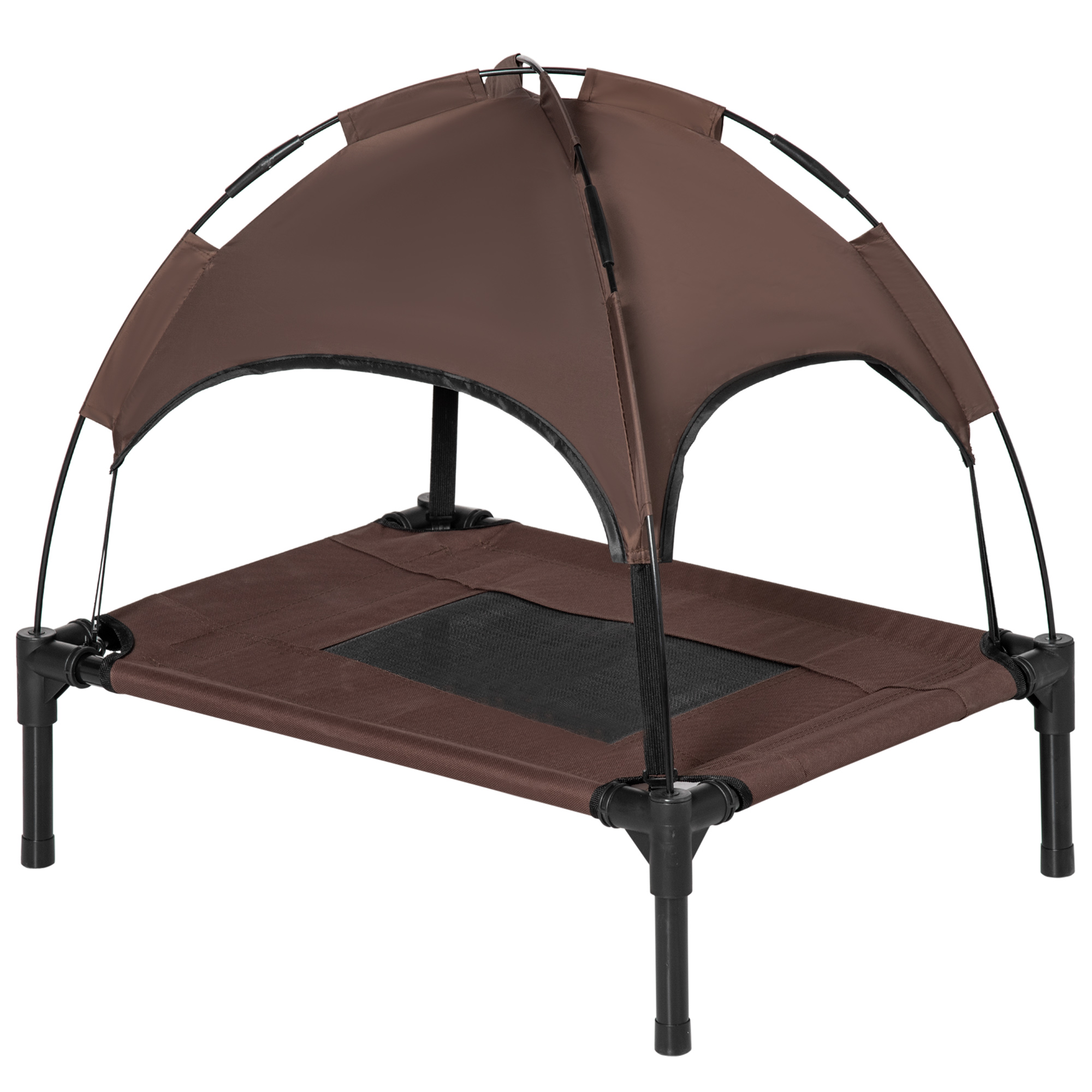 Raised Dog Bed Waterproof Elevated Pet Cot With Breathable Mesh UV Protection Canopy Brown,for Small Dogs,61 X 46 X 62cm detail photo 12