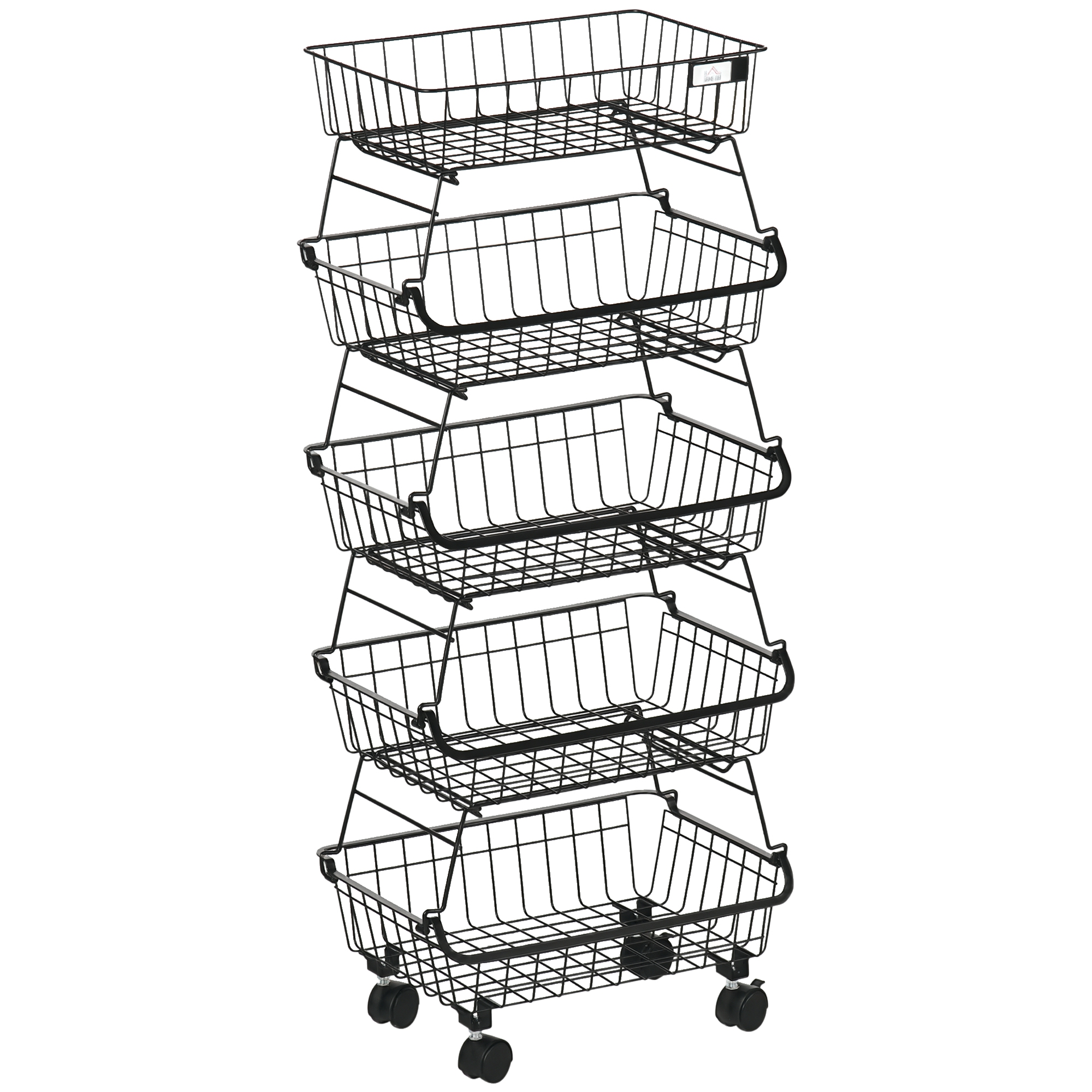 5 Tier Storage Trolley,Stackable Fruit Vegetable Cart For Kitchen,Living — image 4