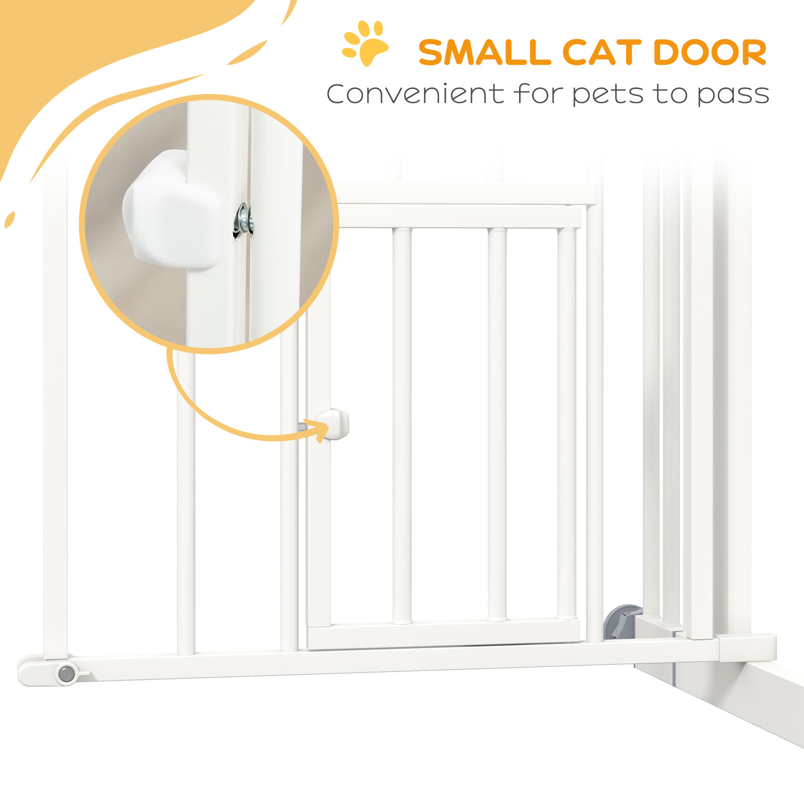 Pressure Fit Stair Gate,Dog Gate W/ Small Cat Door,Auto Closing System,Double — image 2