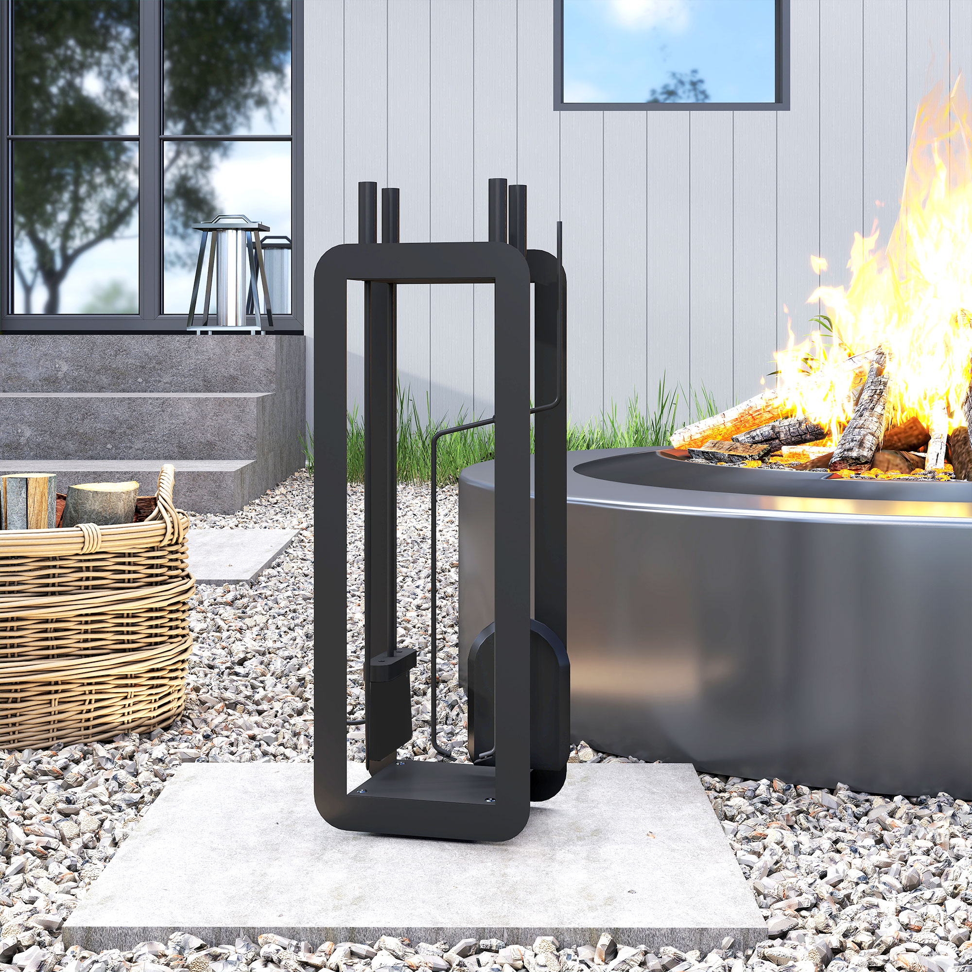 5 pieces fireplace companion set,metal fireplace