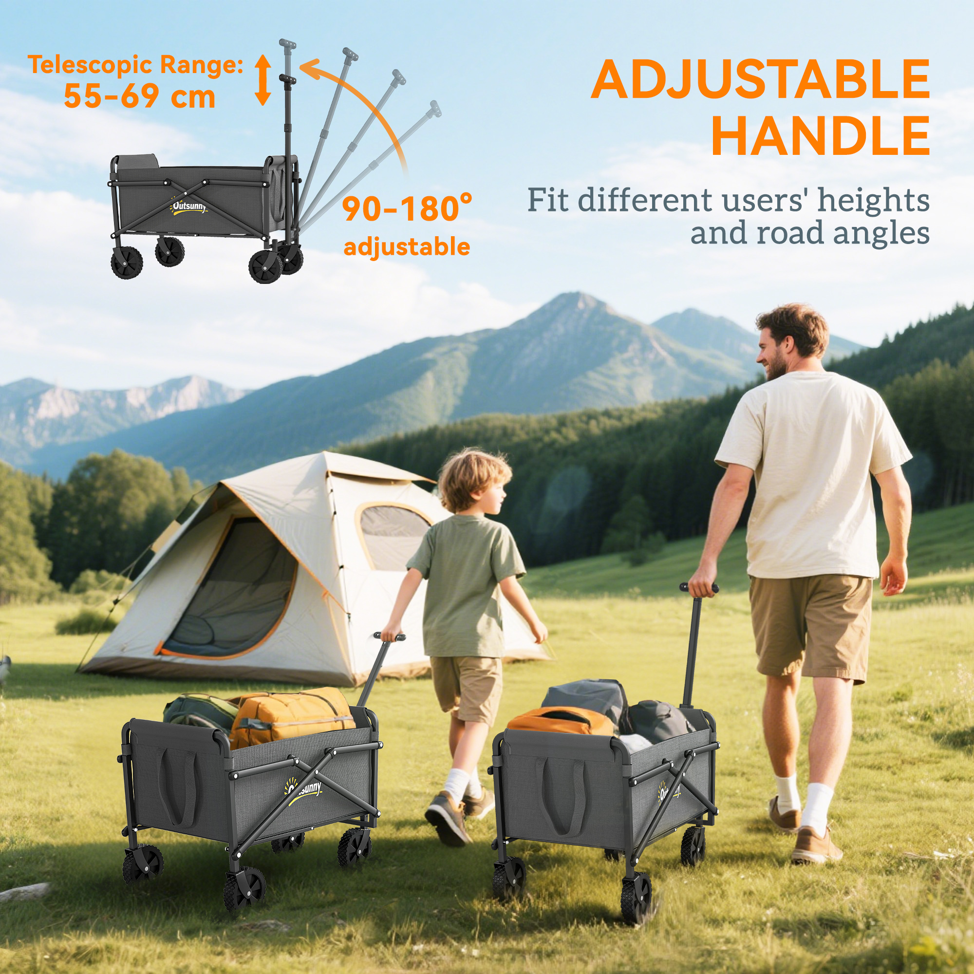 Outsunny 41L Festival Trolley On Wheels,Compact Garden