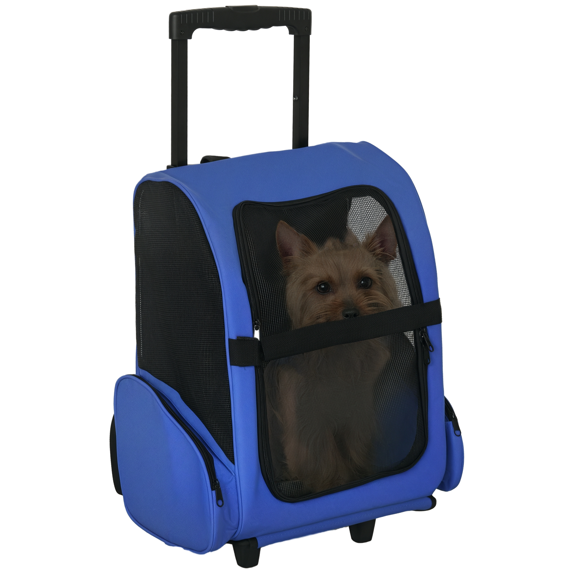 Pet Travel Backpack Bag Cat Puppy Dog Carrier W/ Trolley And Telescopic Handle — image 3