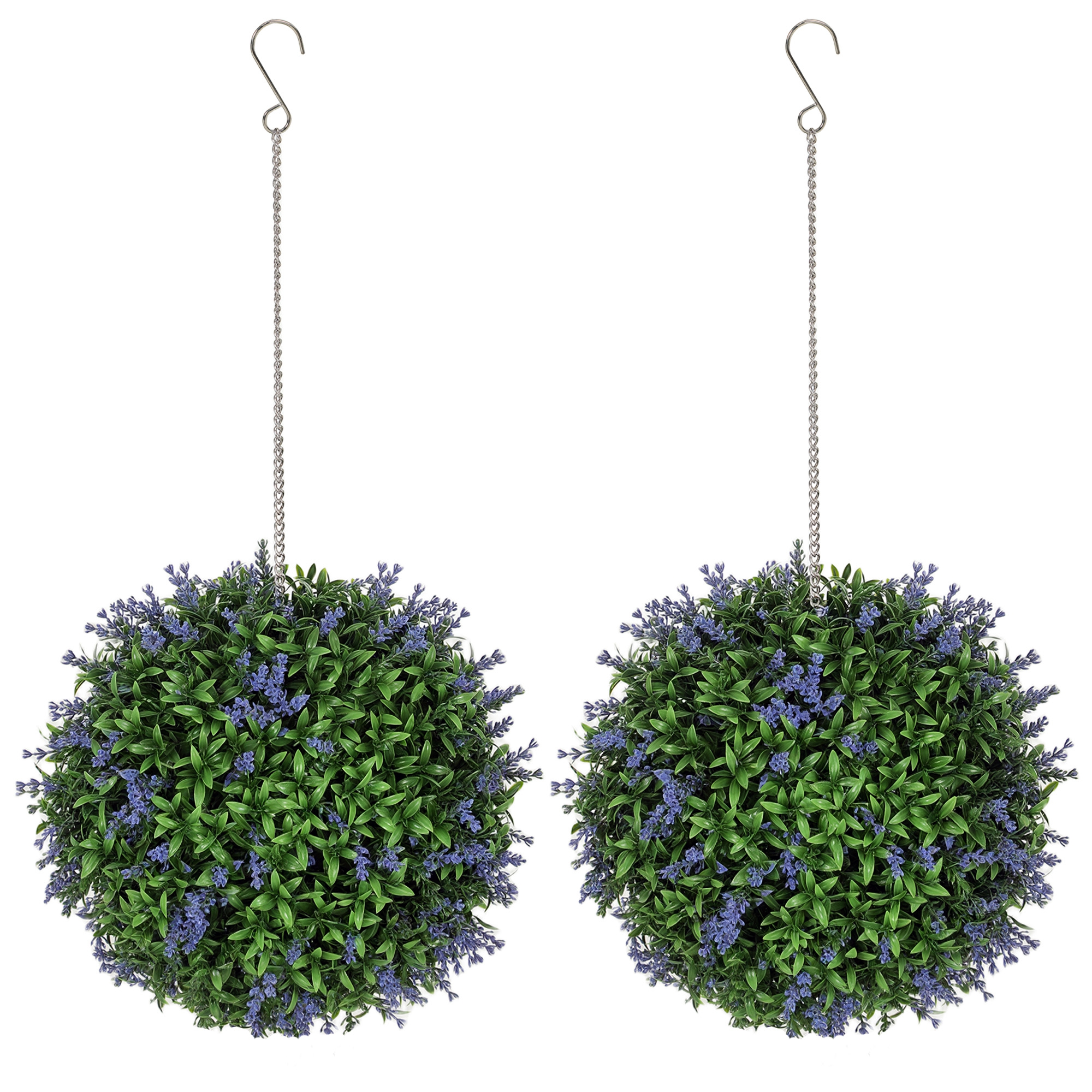 Set Of 2 Artificial Plant Topiary Balls,UV-protected Fake Decorative