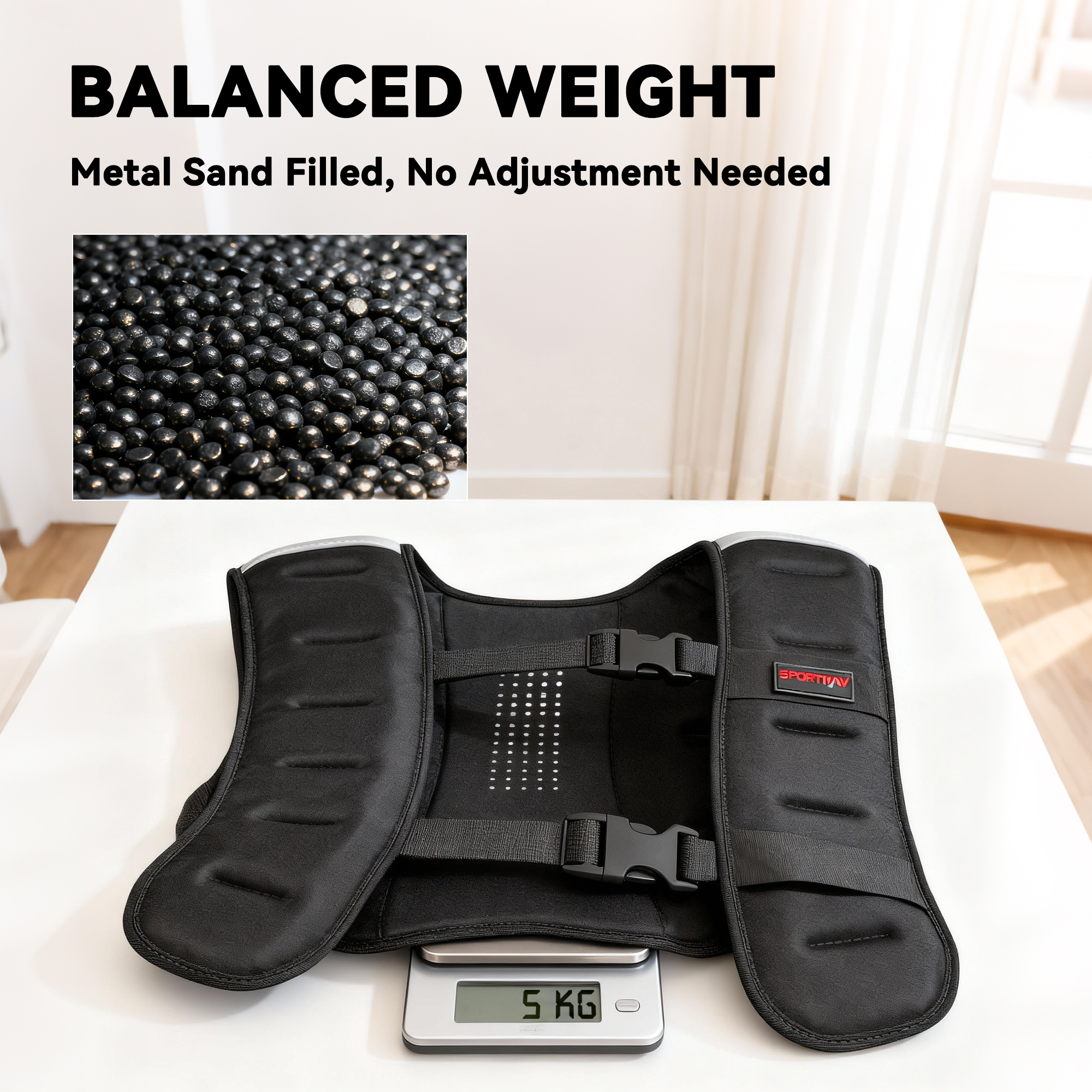 Weighted vest,5 kg weight vest with adjustable