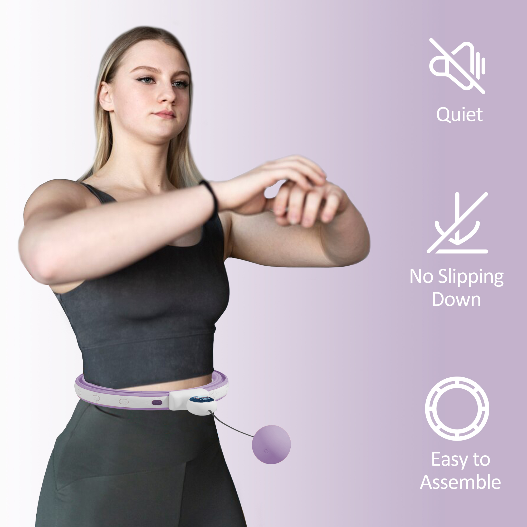 Smart Weighted Hula Hoop,Massage Ring W/ 16 Detachable Knots,360Â° — image 4