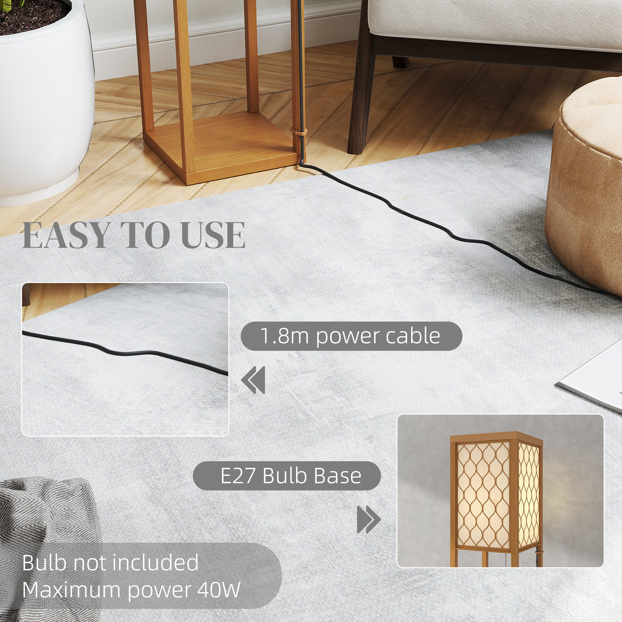 Three-Shelf Standing Lamp-Natural — image 3
