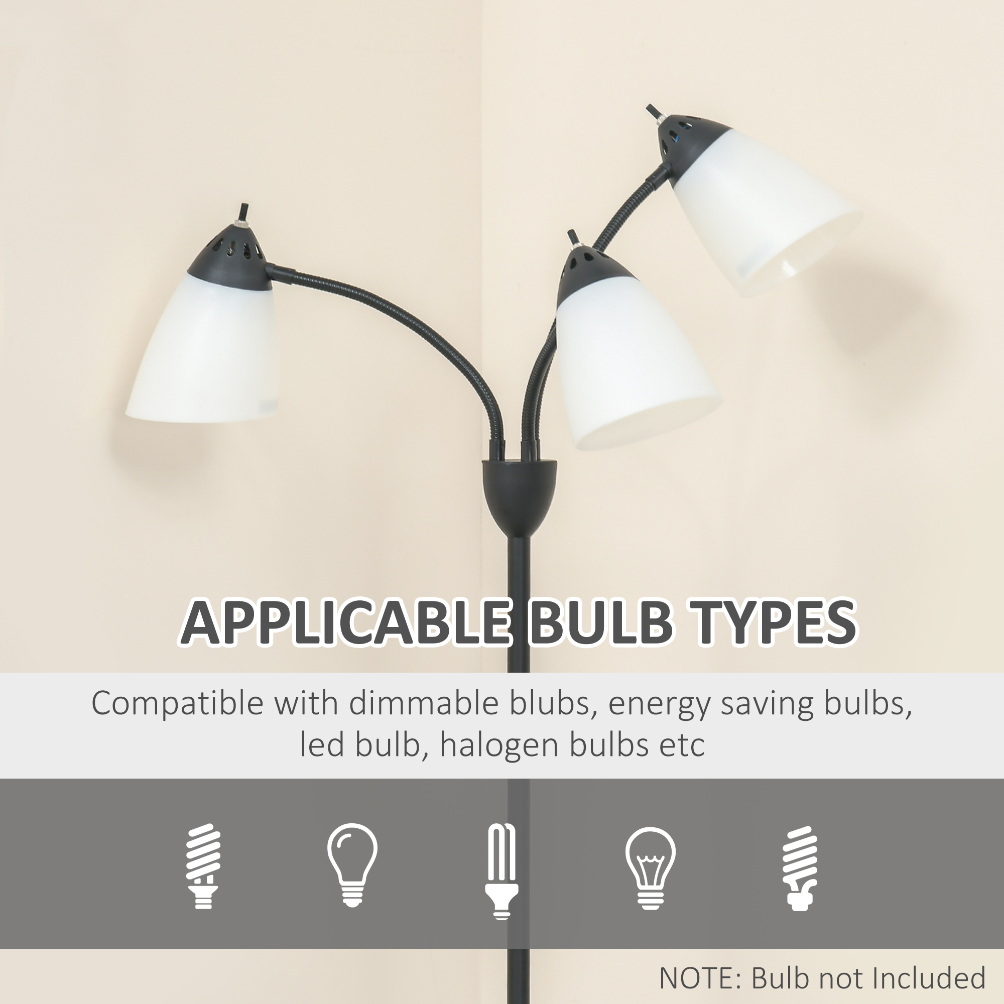 Arc Tree Floor Lamp With 3 Adjustable Rotating
