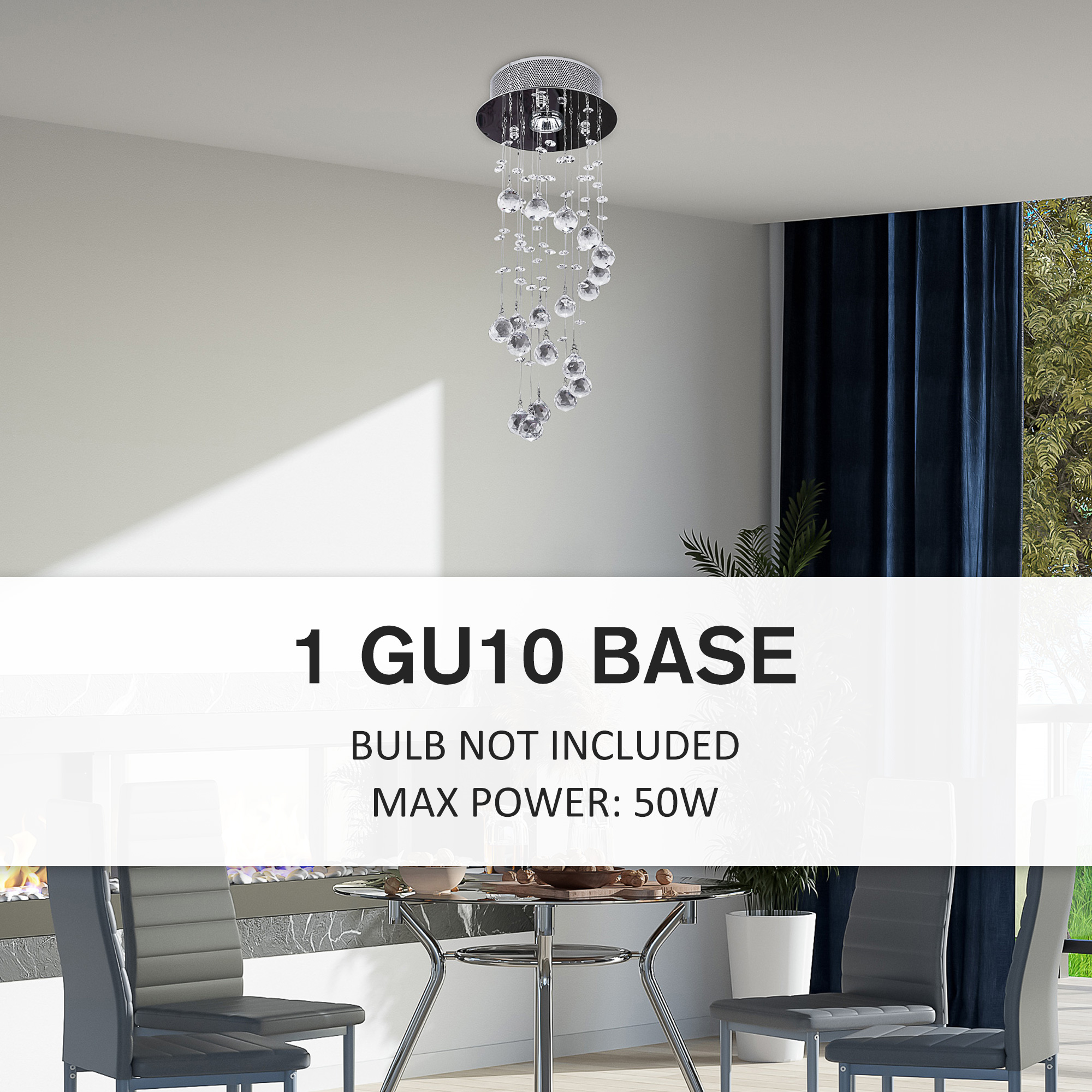 Metal crystal ceiling light chandelier elegant pendant lamp