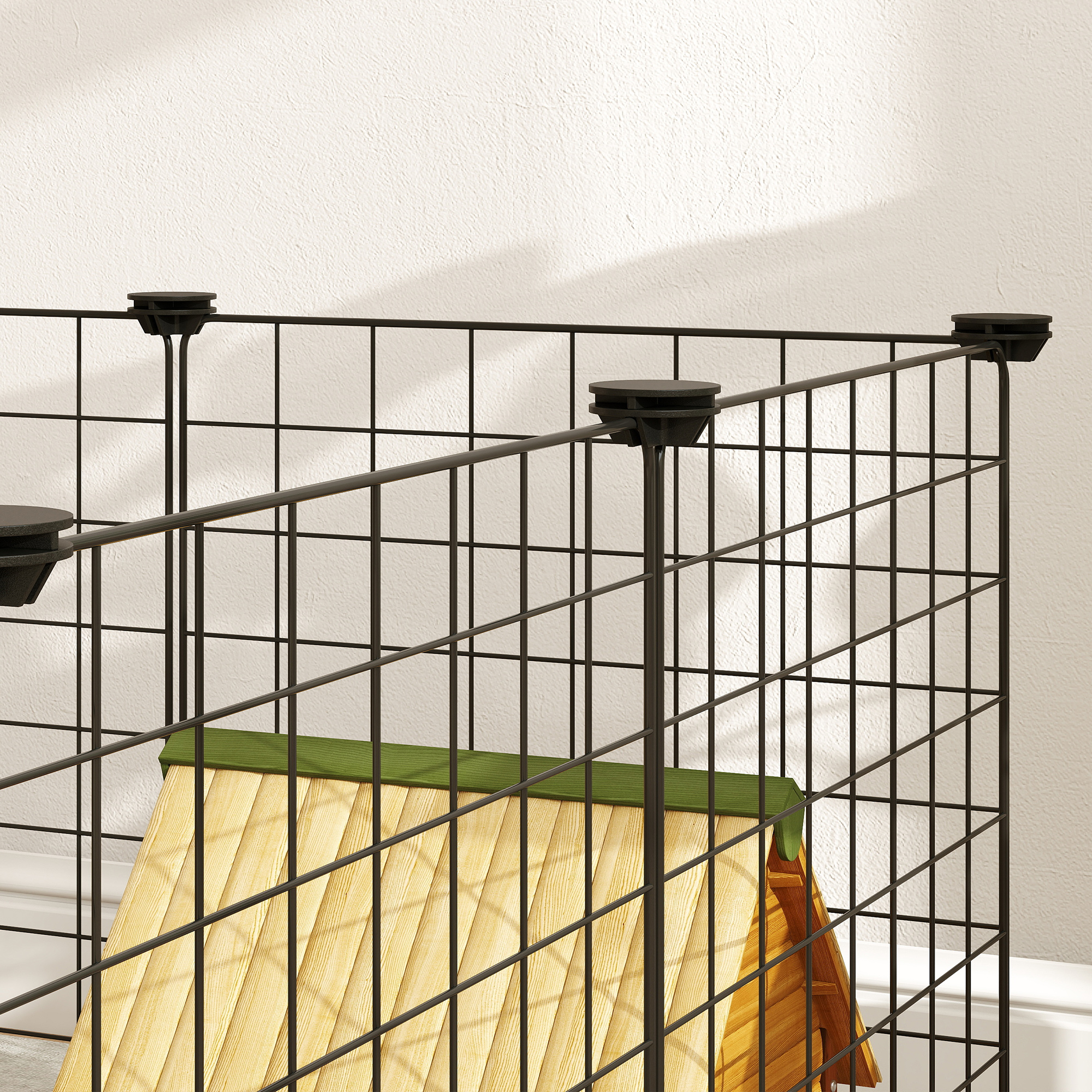 DIY Pet Playpen Metal Wire Fence 12 Panel Enclosure Indoor Outdoor Guinea Pig Bunny Small Animals Cage Black detail photo 2