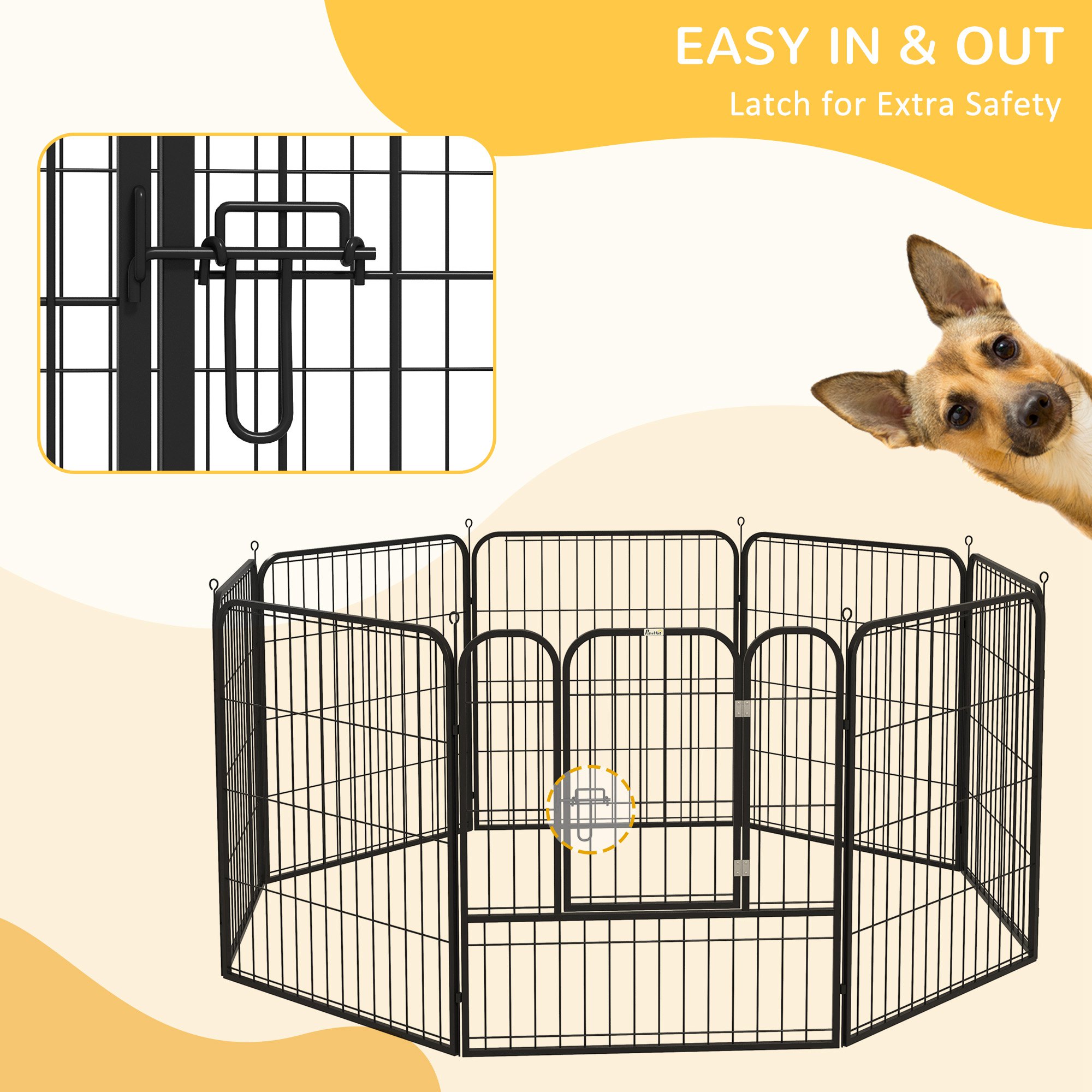 8 Panels Heavy Duty Puppy Playpen,for Small And Medium Dogs,Indoor Outdoor