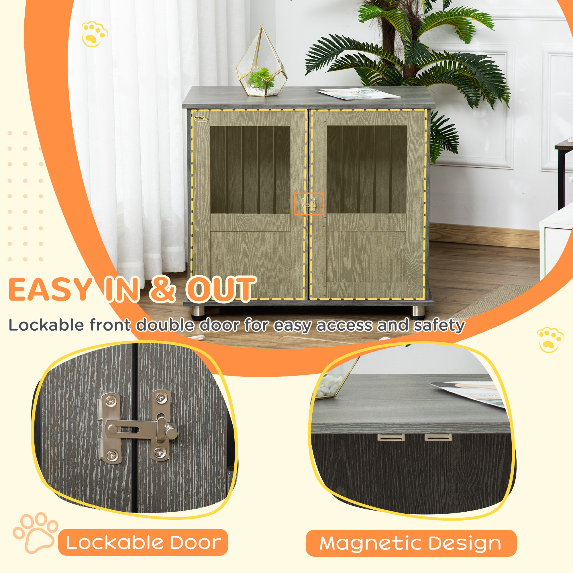 Dog Crate Table For Medium And Large Dogs With Magnetic Door Indoor Use,85 X 55 — image 3