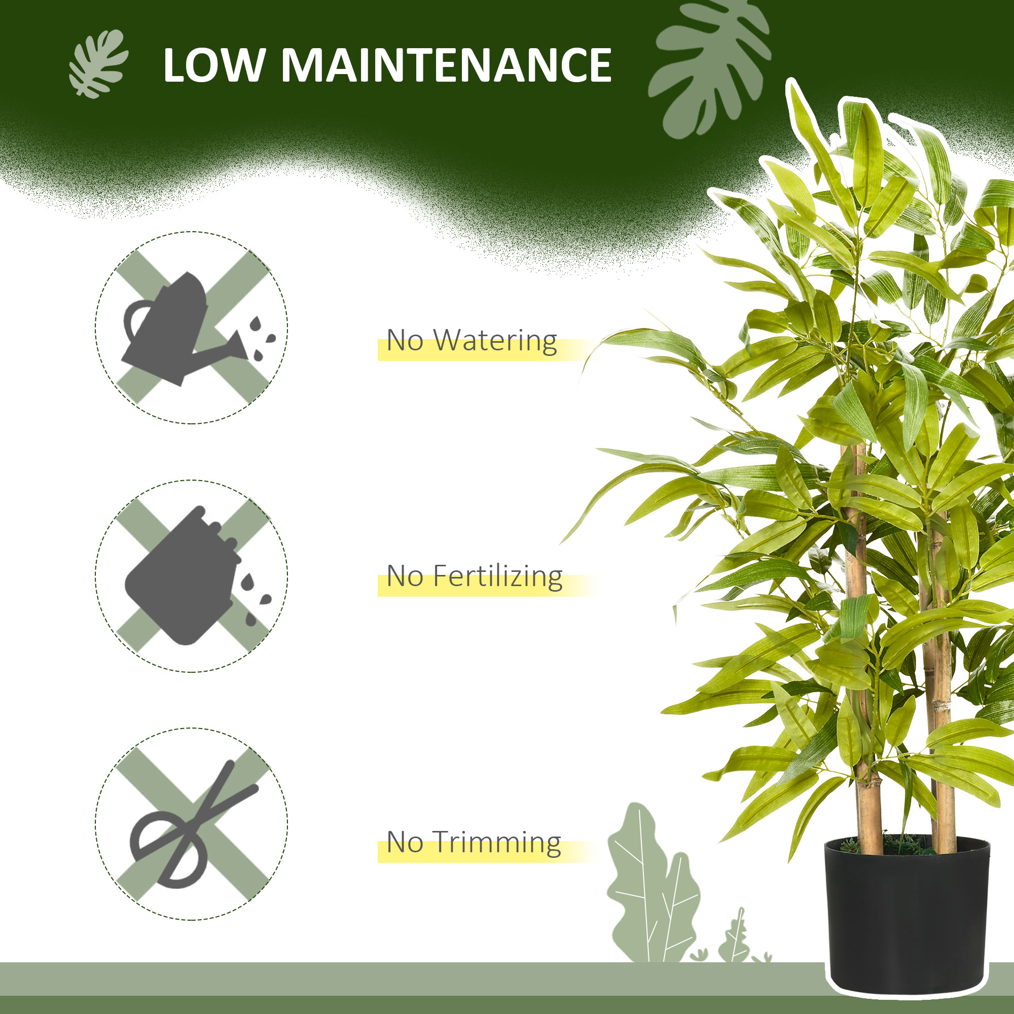 Artificial Plants Bamboo Tree In Pot Desk Fake For Home Indoor — image 3
