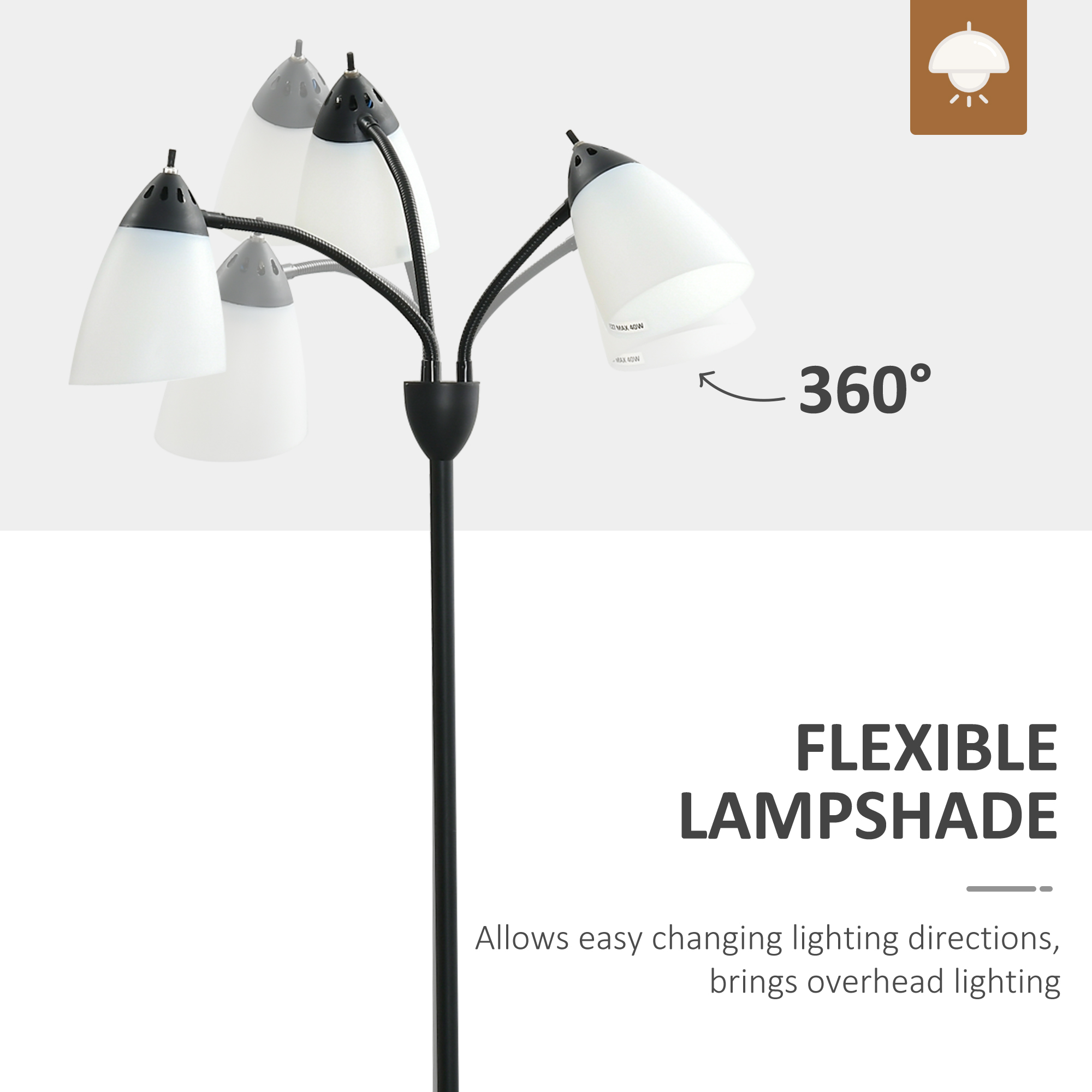 Arc Tree Floor Lamp With 3 Adjustable Rotating