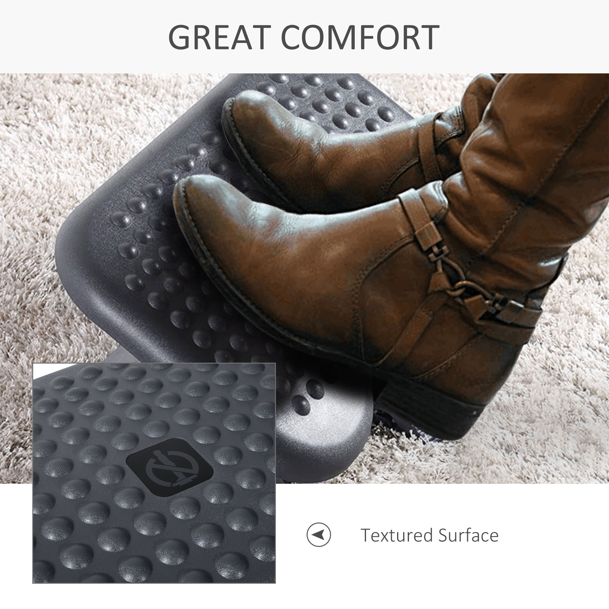 Footrest Adjustable Height & Angle Tilting Platform Home Office Foot Rest — image 5