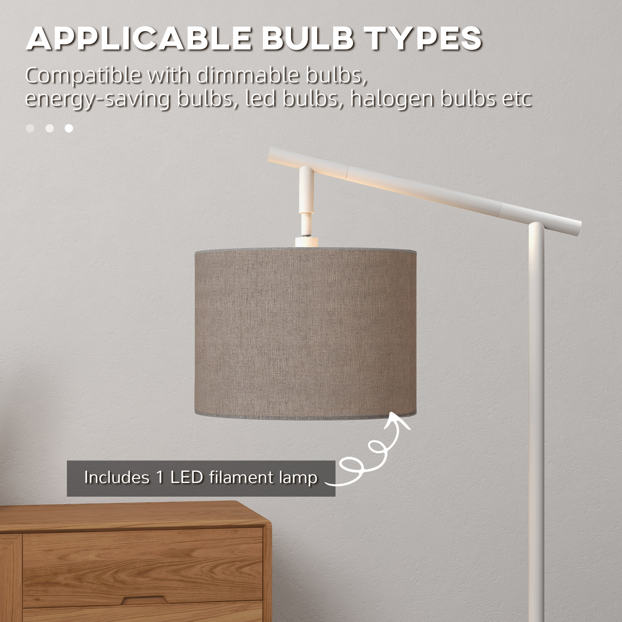 Metal Frame Floor Lamp With 350 Degree Rotating Lampshade,for Living Room — image 5