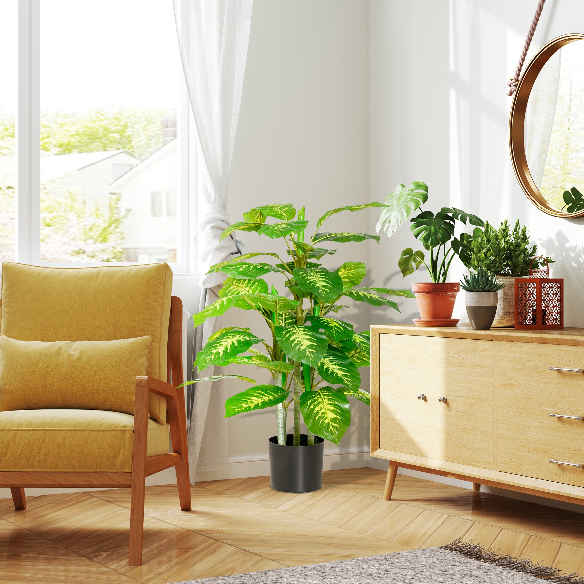 Faux Rose Plants,with Pots — image 4