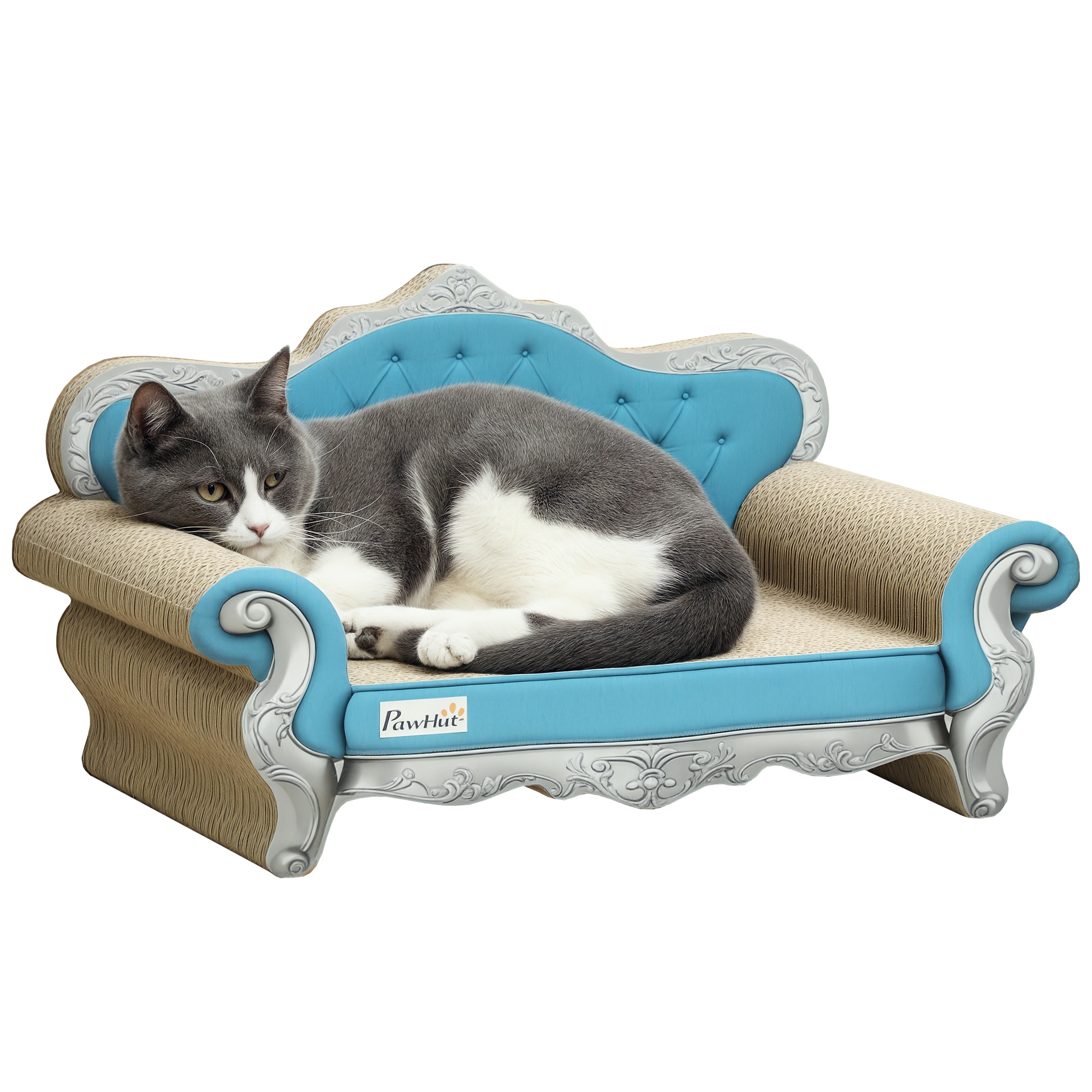 2-in-1 Cat Scratcher With Catnip For Indoor Cats,Light Blue — image 4