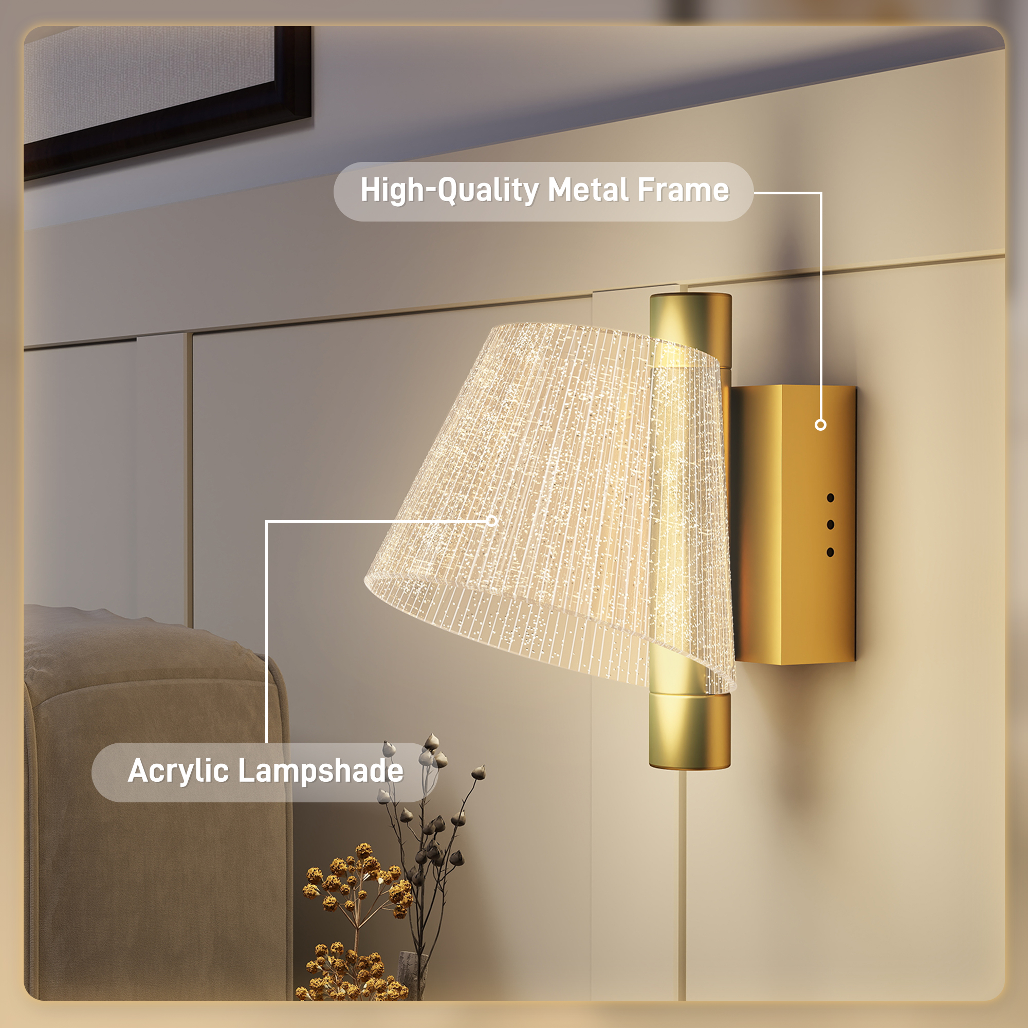 Led Wall Lamp 2 Pack,5W Modern Indoor Starry Light,Colour Temperature — image 3
