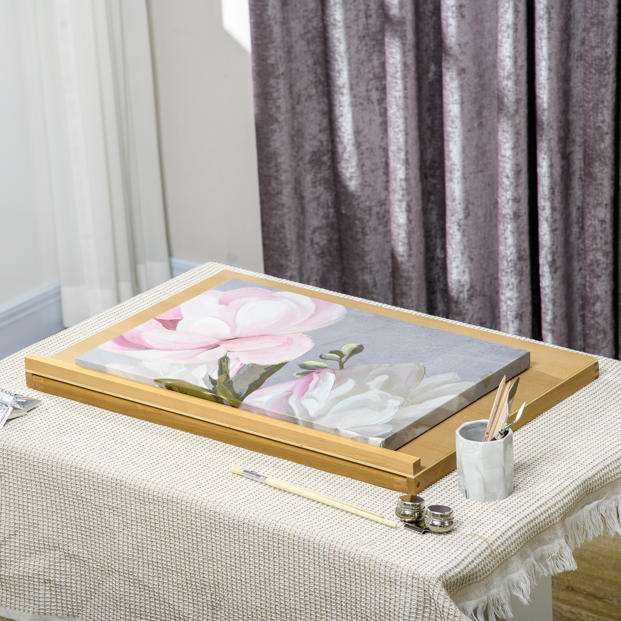 Vinsetto A2 Table Easel,Wooden Drawing Board,Adjustable Desktop Workstation — image 3
