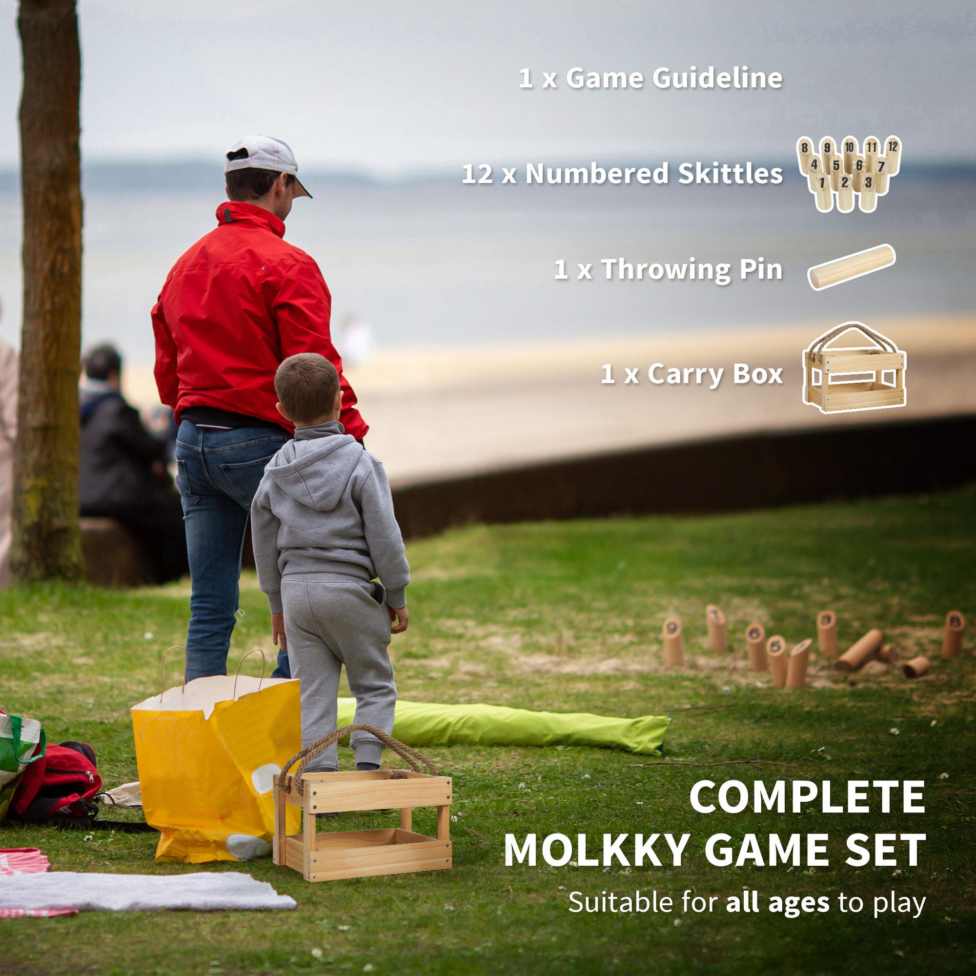 12 wooden stick throwing games, 1 throwing needle